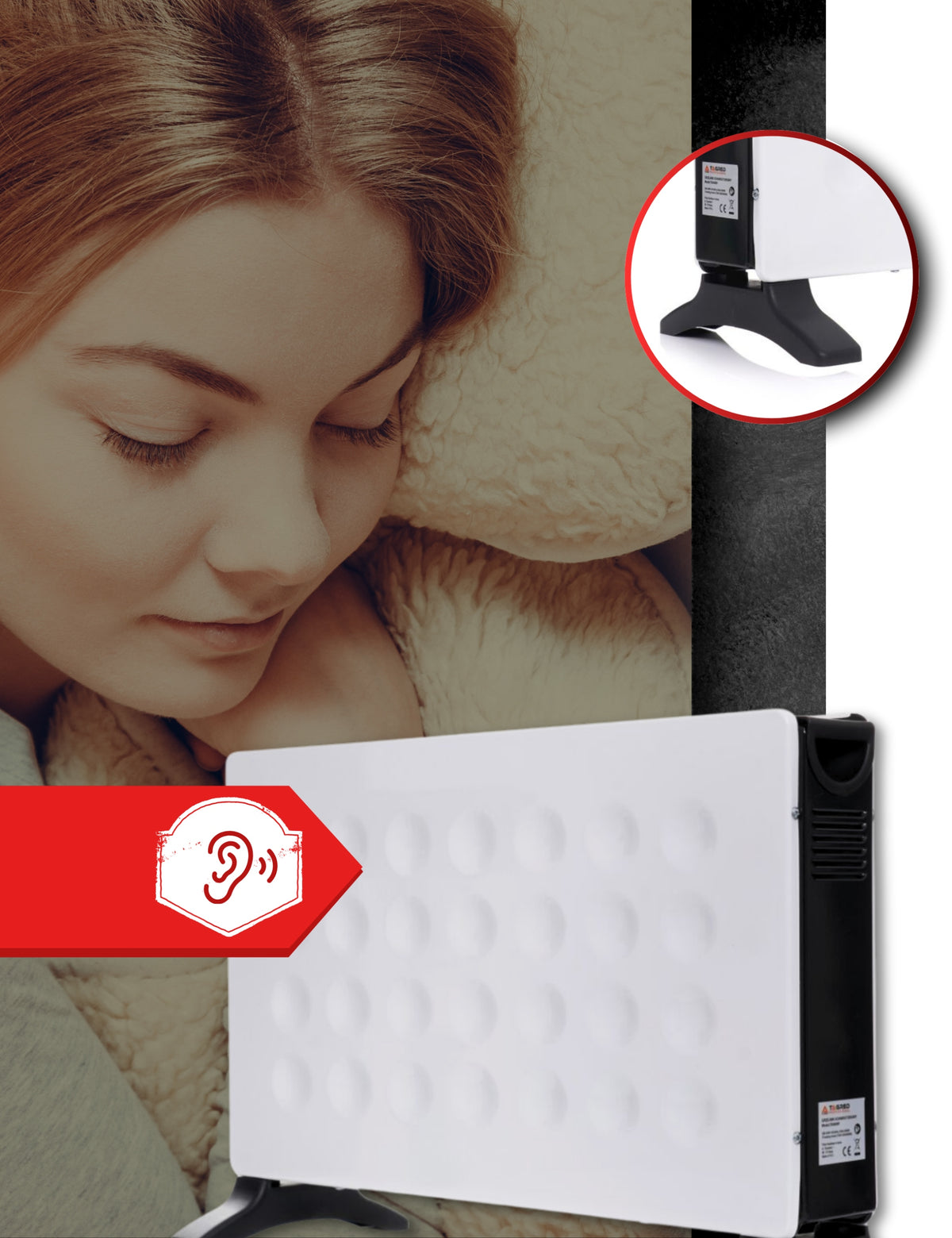 Electric Convector Heater Powerful Fast Heating Turbo Thermostat Manufacturer code TA940W