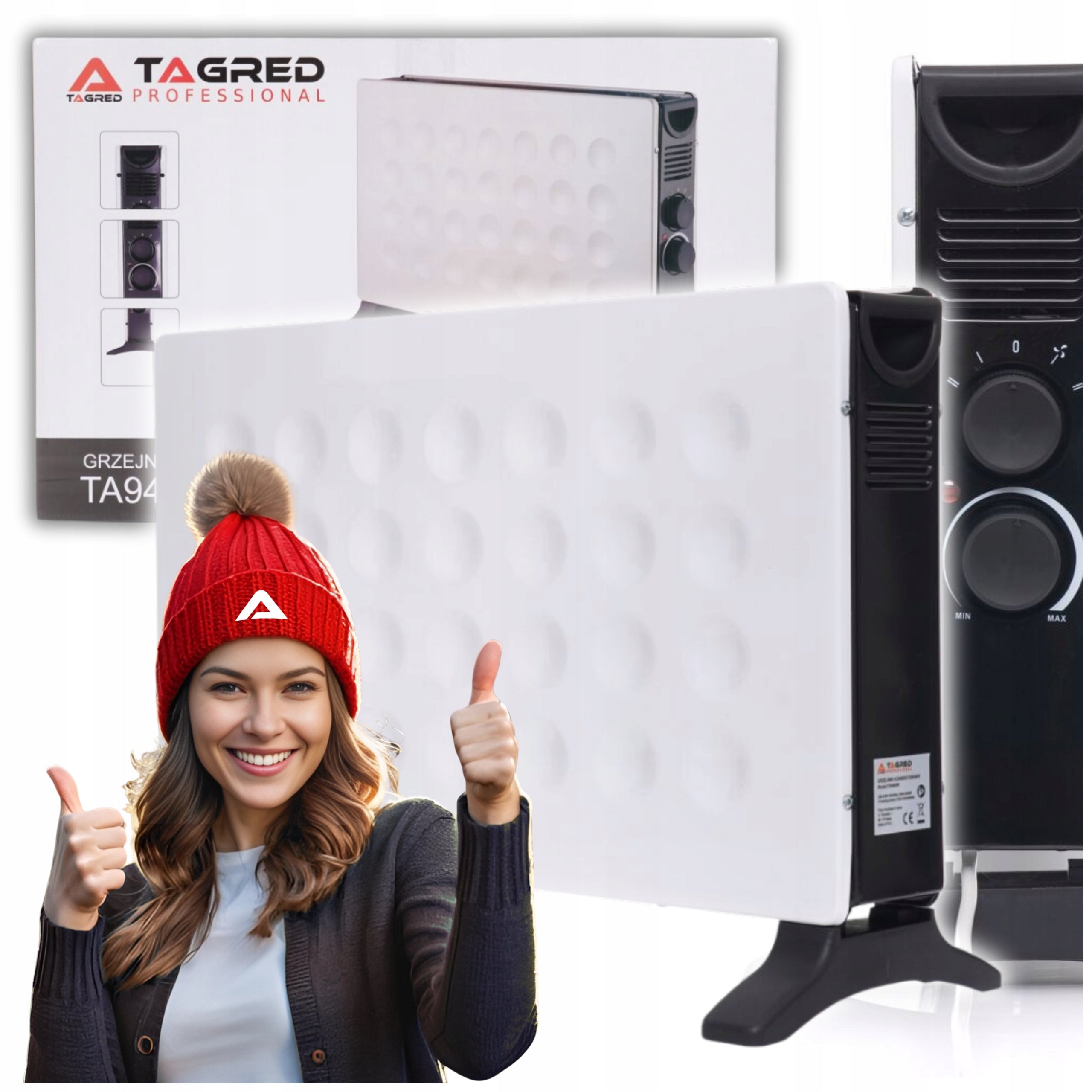 Electric Convector Heater Powerful Fast Heating Turbo Thermostat