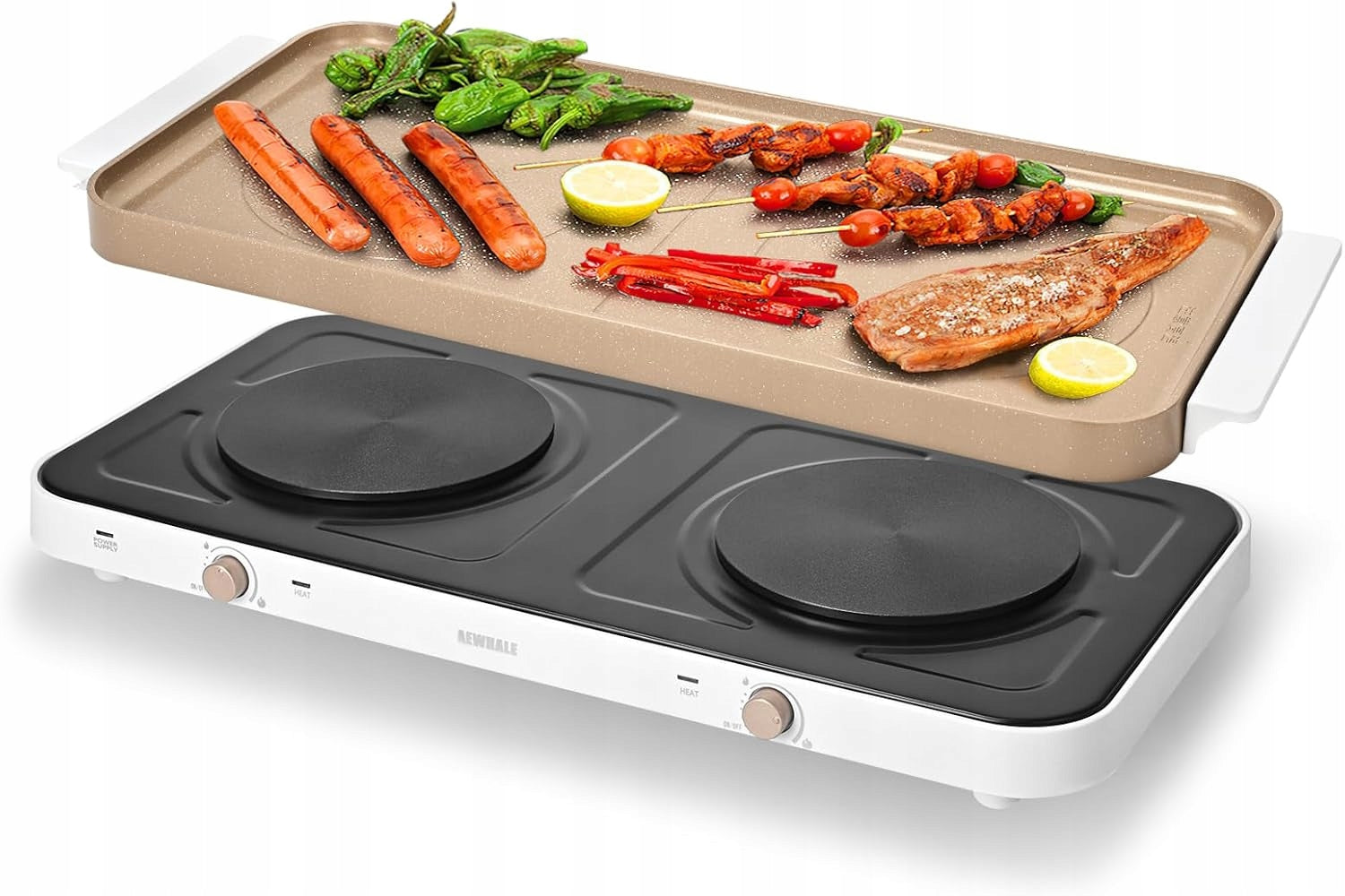 Electric Cooker Grill Plate AEWHALE 2in1