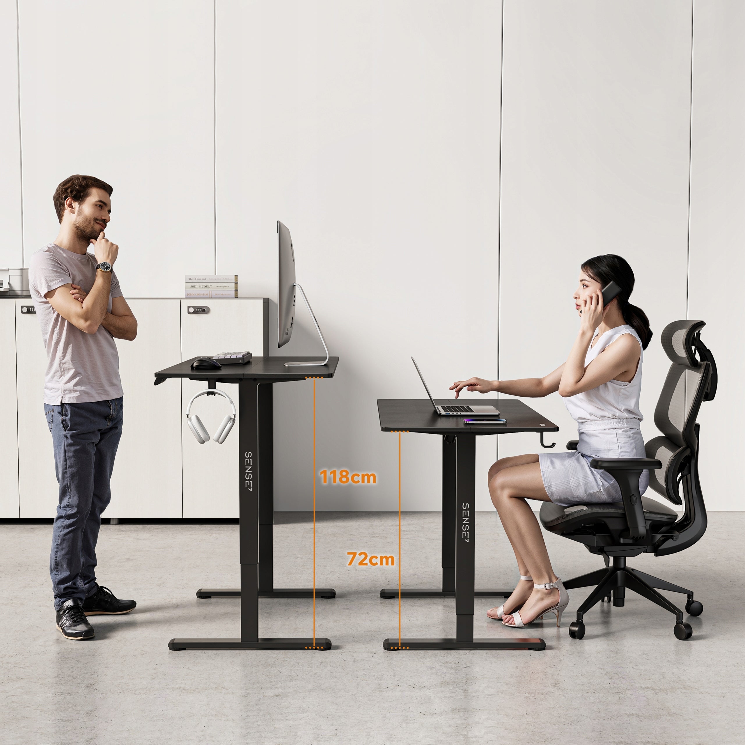 Electric Desk Adjustable 120x60cm Height Adjustment 72-118cm SENSE7 Manufacturer code 14490992