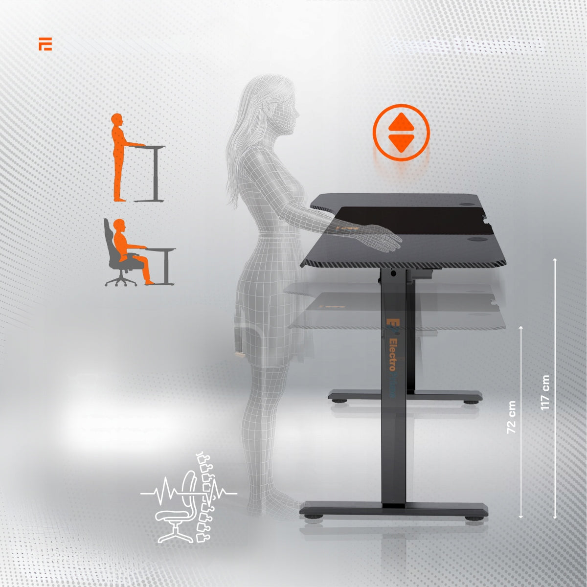 Electric Desk Adjustable Computer 120x60cm Height Adjustment EAN (GTIN) 5907317422004