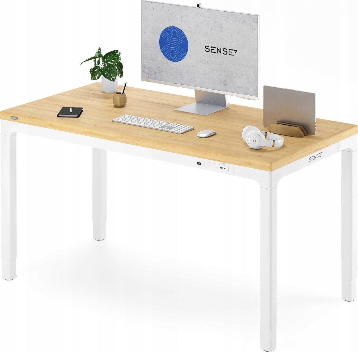 Electric Desk Adjustable Sense7 MANMA 160x80 ONE COUNTERTOP - BAMBOO