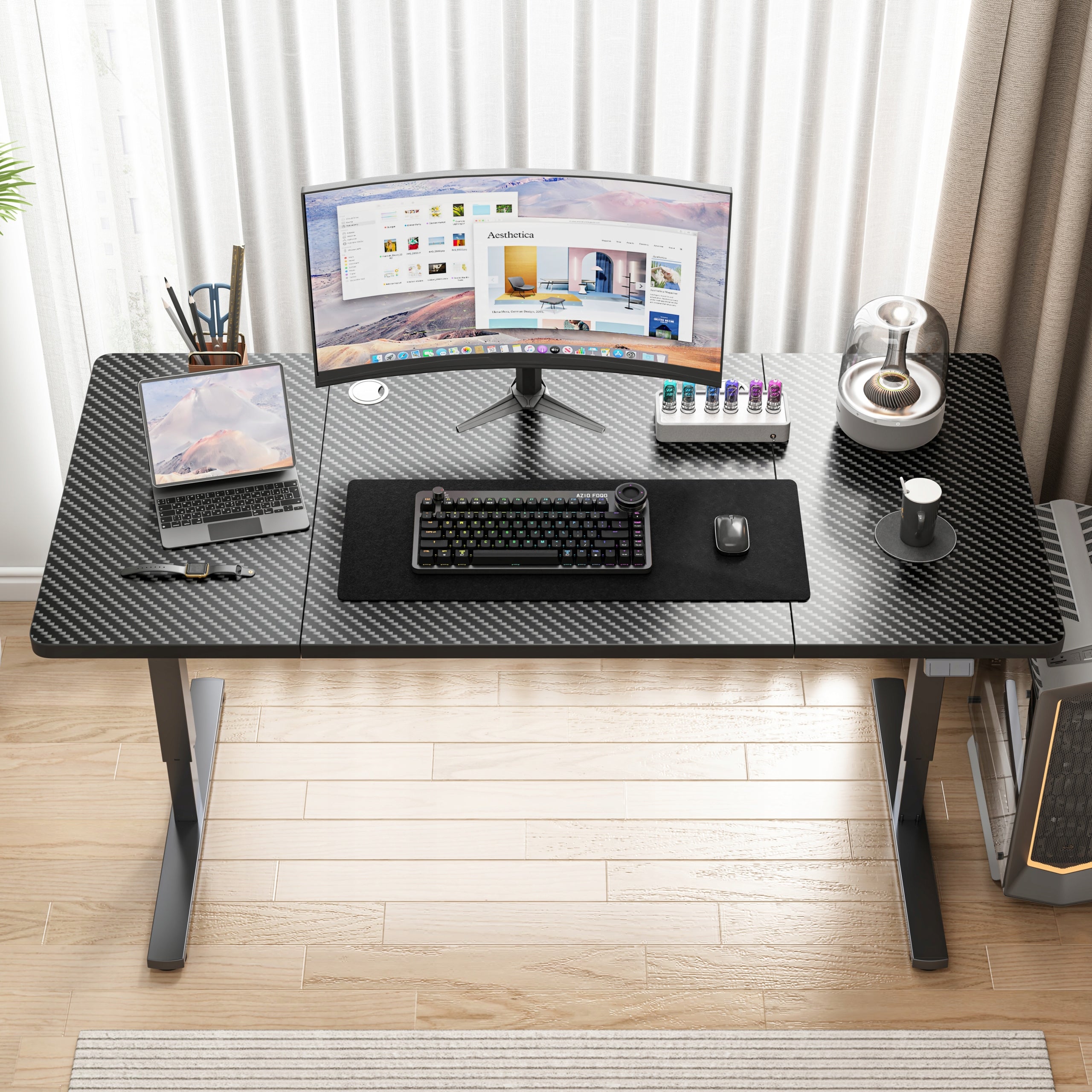 Electric Desk Raised Black 140 cm Adjustable MODERN 72-118 cm EAN (GTIN) 5904890432079