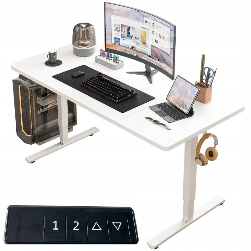 Electric Desk Raised White 140 cm Adjustable MODERN 72-118 cm