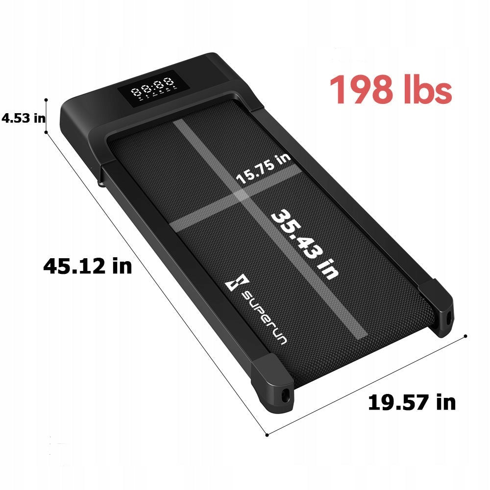 Electric FOLDING TREADMILL 1-6km/h 120kg bed/desk TREADMILL pilot Measurements training duration distance speed burned calories