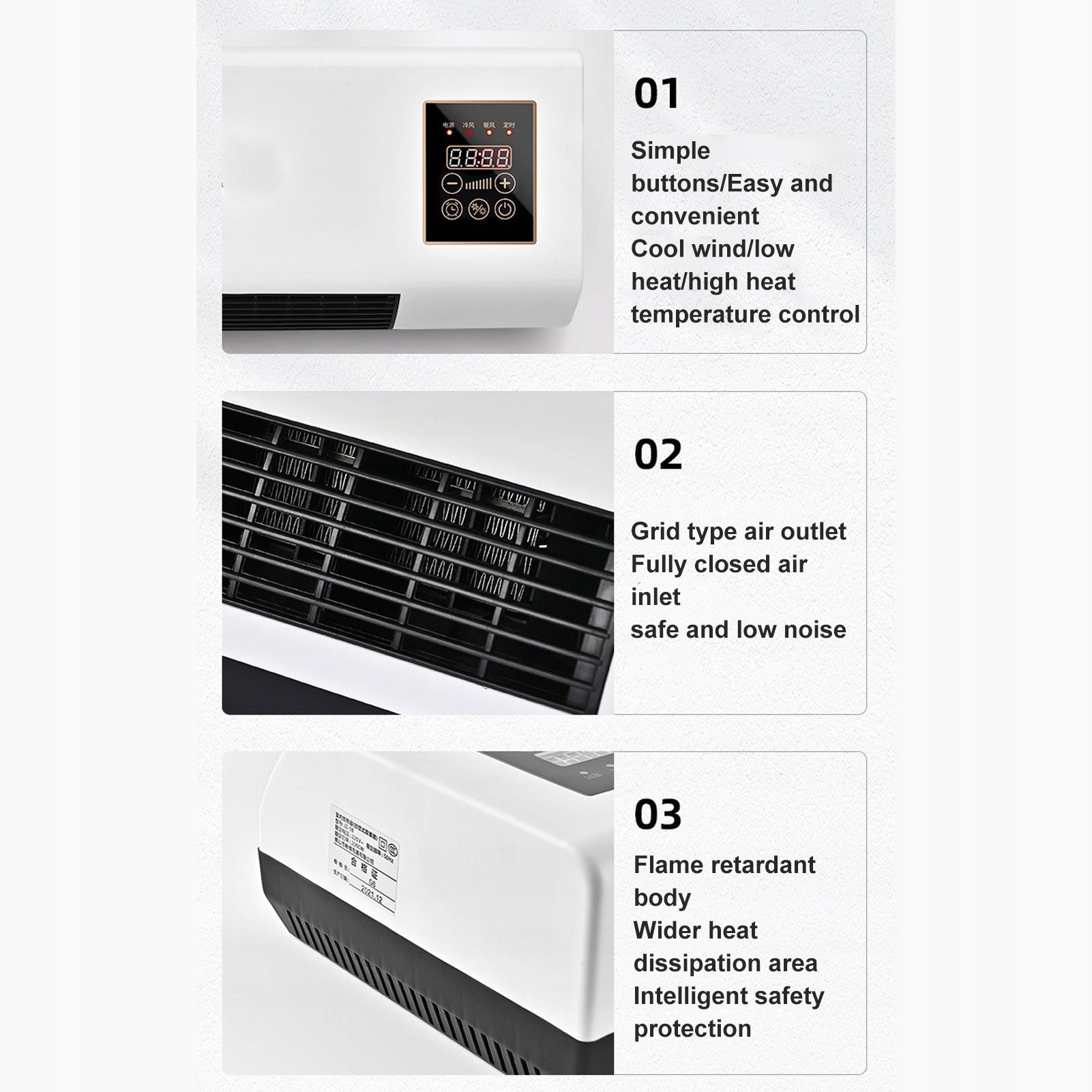 Electric Fan Air Conditioner Wall Mount Easy to Work IT Type not specified