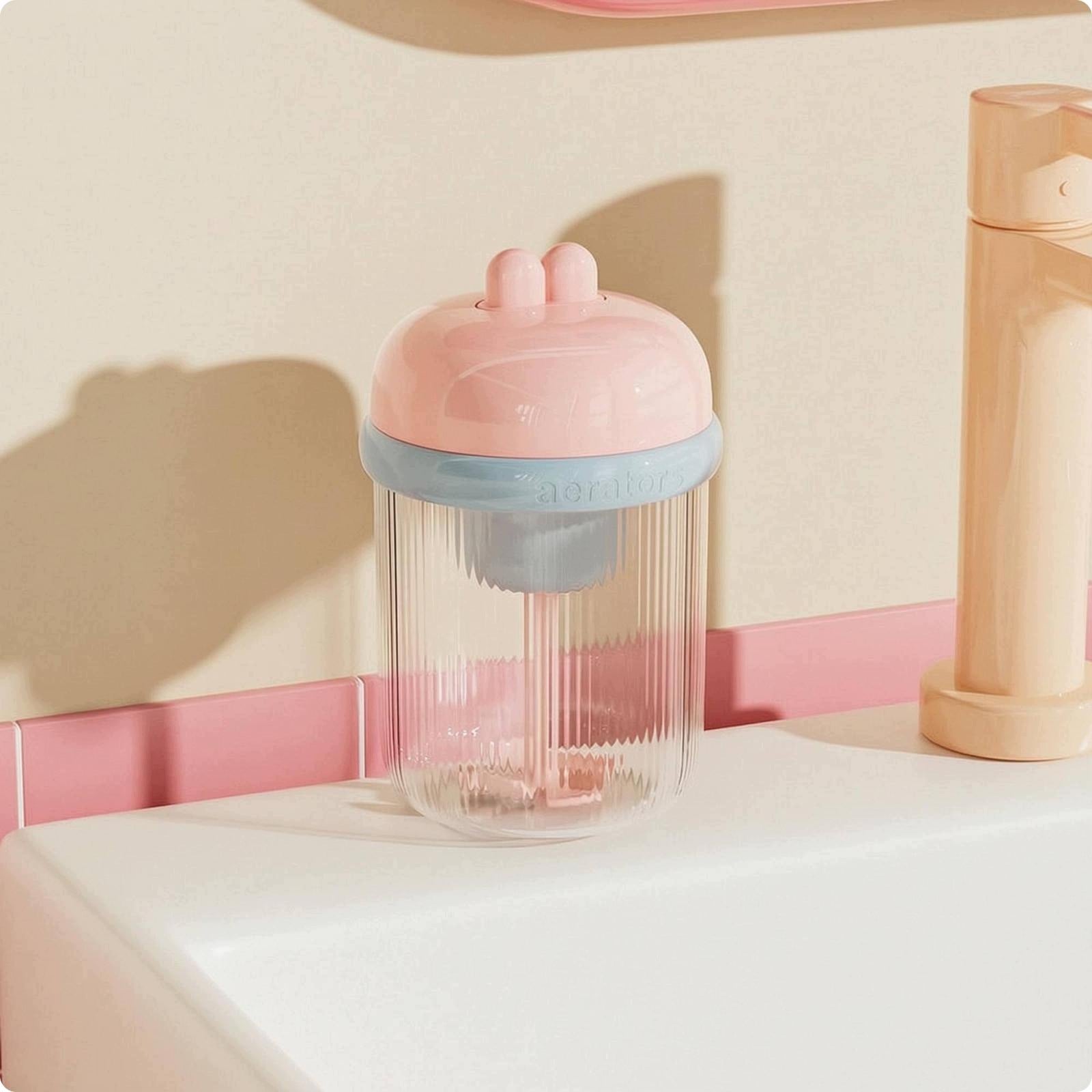 Electric Foaming Container Dense Lather Facial Foam Generator Easy to Pink
