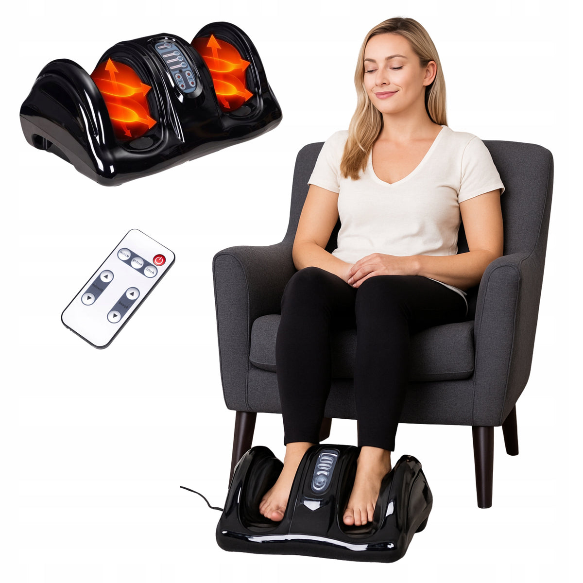 Electric Foot Massager with Heating Function and Remote Control for Gift