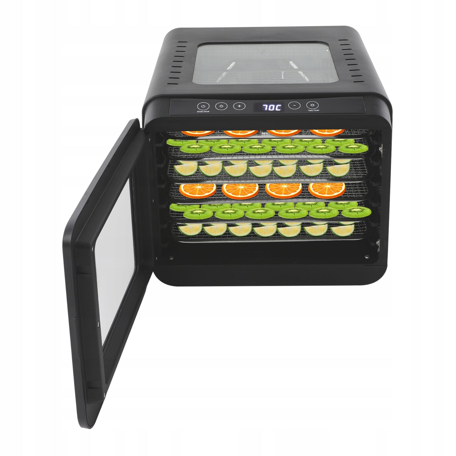 Electric Fruit Dehydrator 6-Tier Stainless Steel Trays Food Dryer Machine