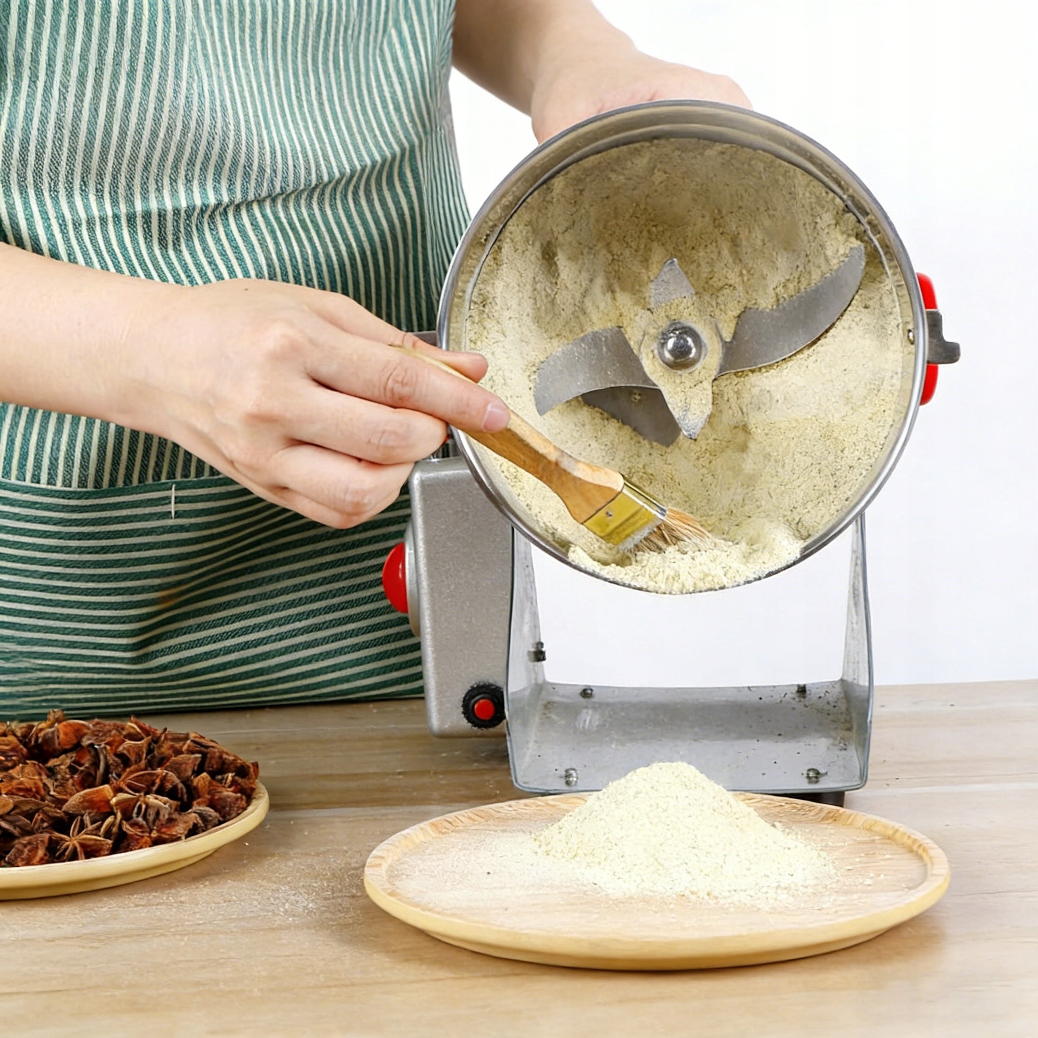 Electric Grain and Spice Grinder Stainless Steel 304 - 3000W - 1000g Dominant color silver