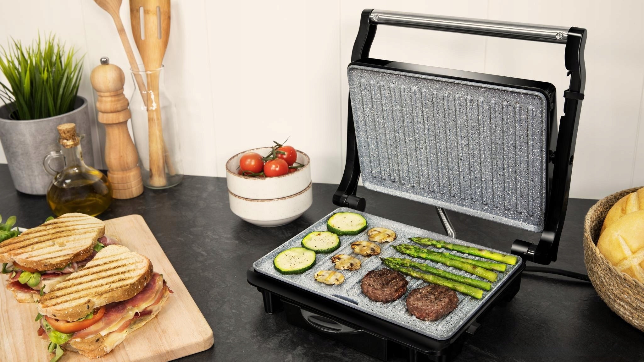 Electric Grill Contact Cecotec Rock'nGrill 1500 Rapid 1500W Silver Packaging status original