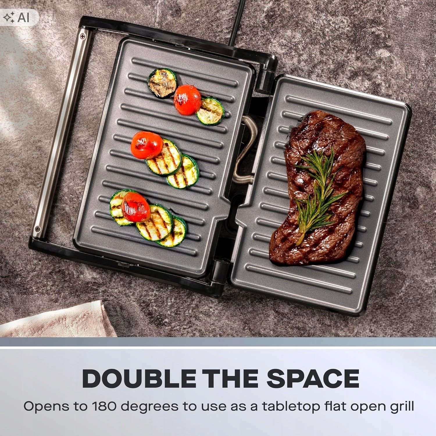 Electric Grill Daewoo SDA1574GE Panini 750 W Non-stick Manufacturer code SDA1574GE