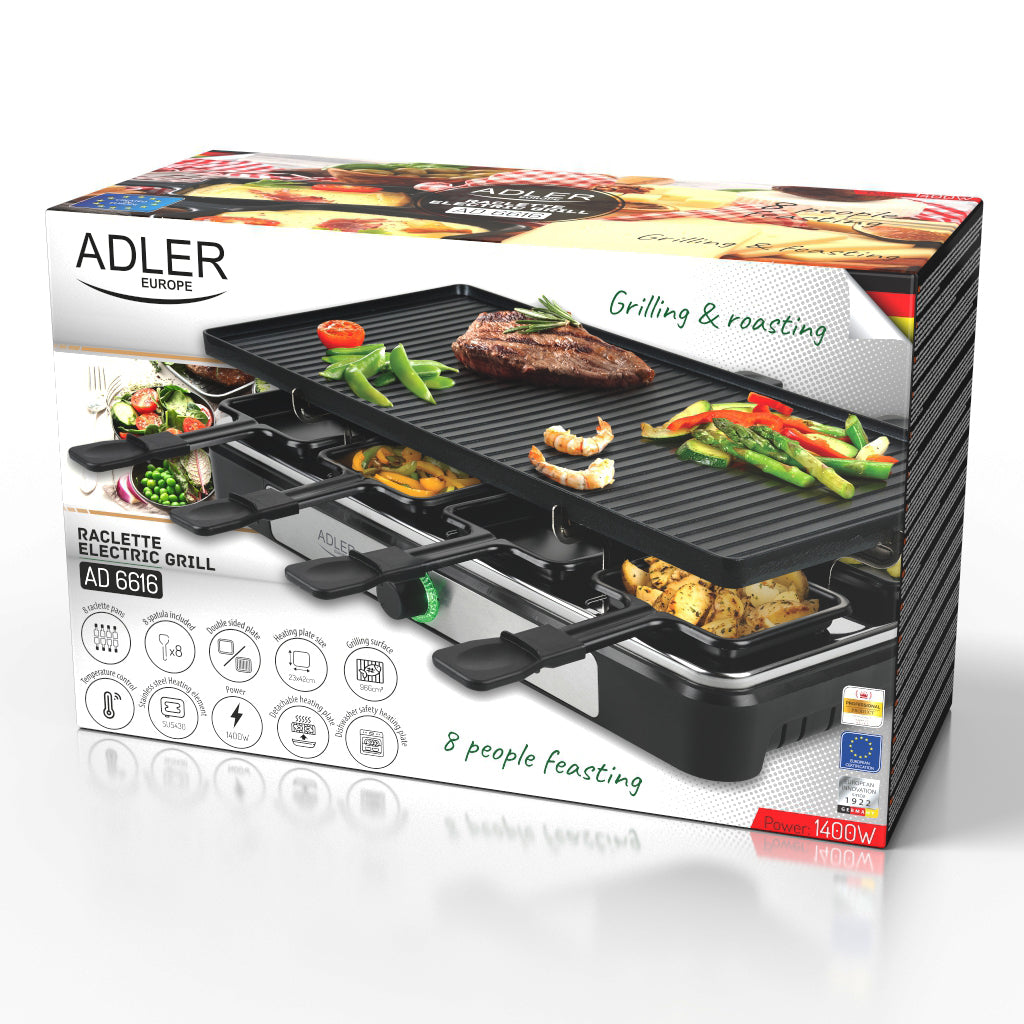 Electric Grill Large Garden Table MultiGrill Set for 8 People Product depth 23 cm