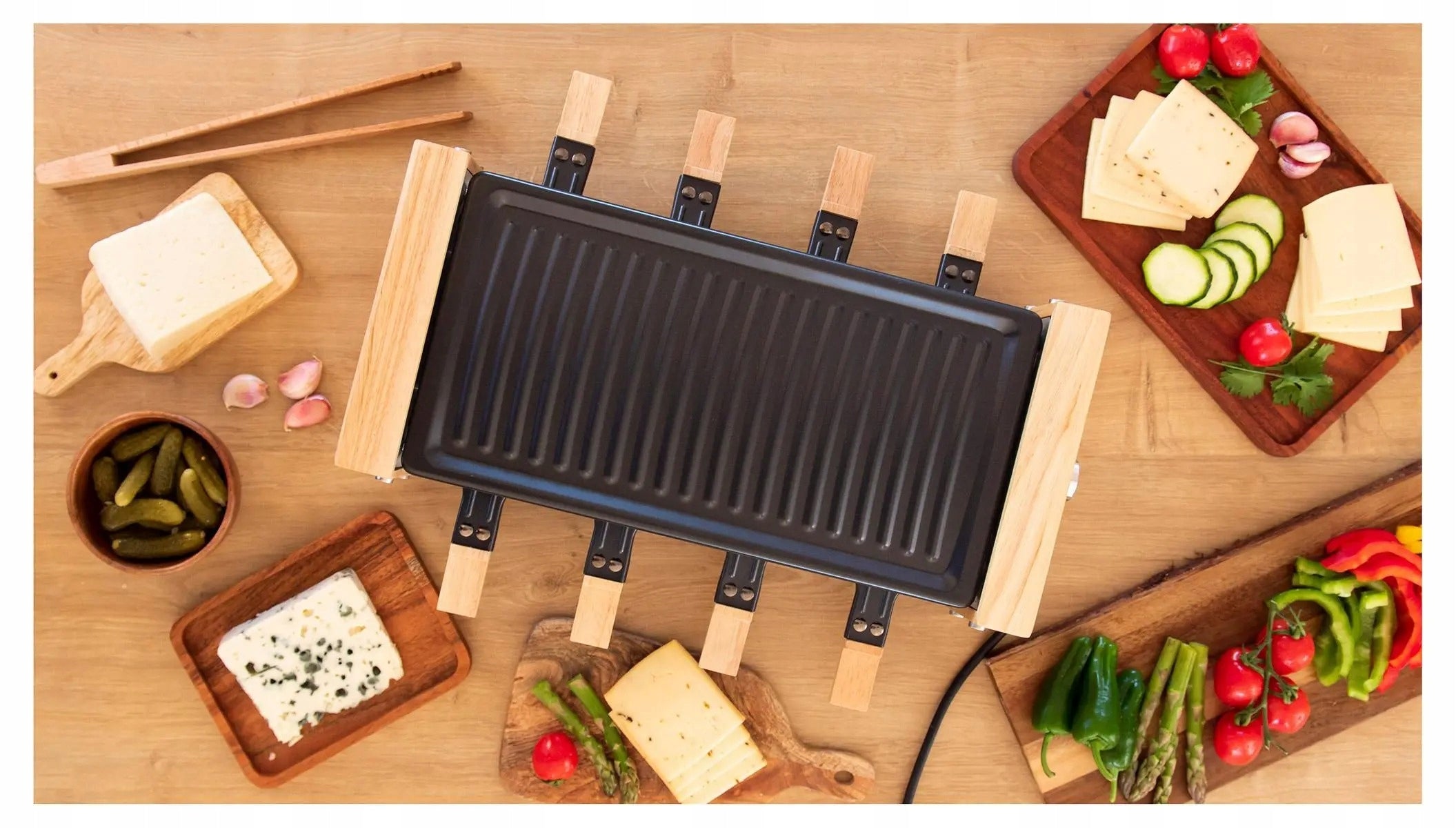 Electric Grill Raclette Cheese&Grill 8200 Wood Black Cecotec 1200W Power rating 1200 W