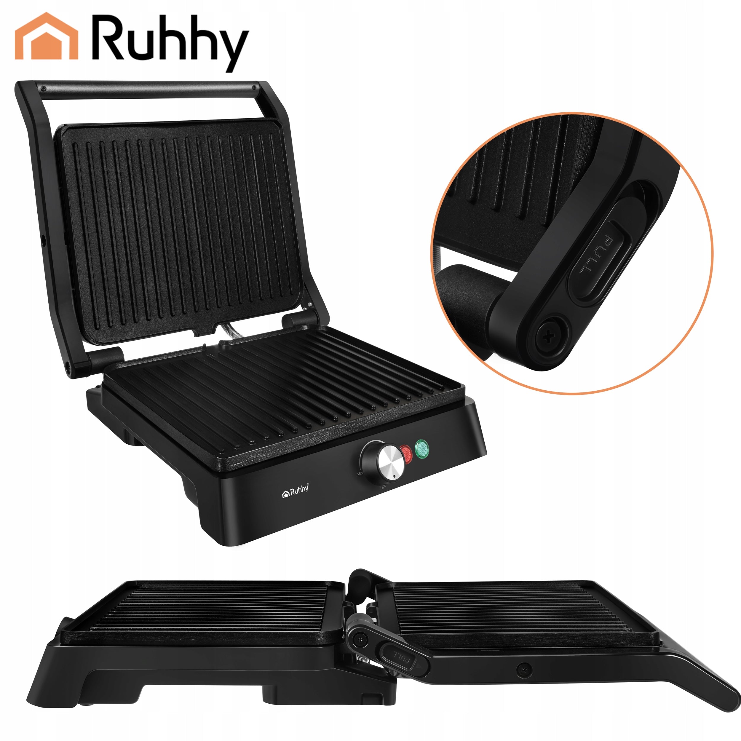 Electric Grill Toaster Folding 2000W Contact Temp. Model Opiekacz Toster Rozkładany