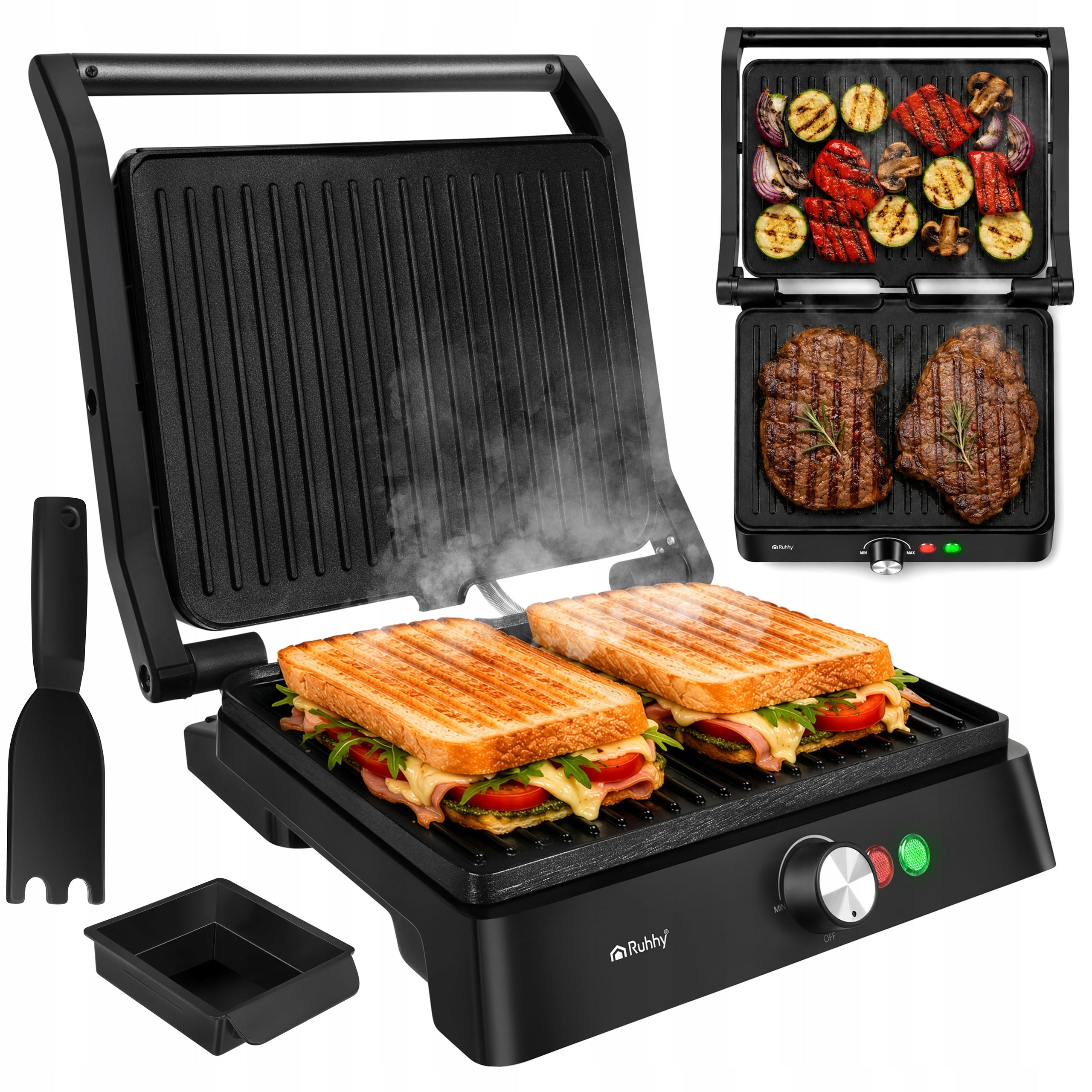 Electric Grill Toaster Folding 2000W Contact Temp.