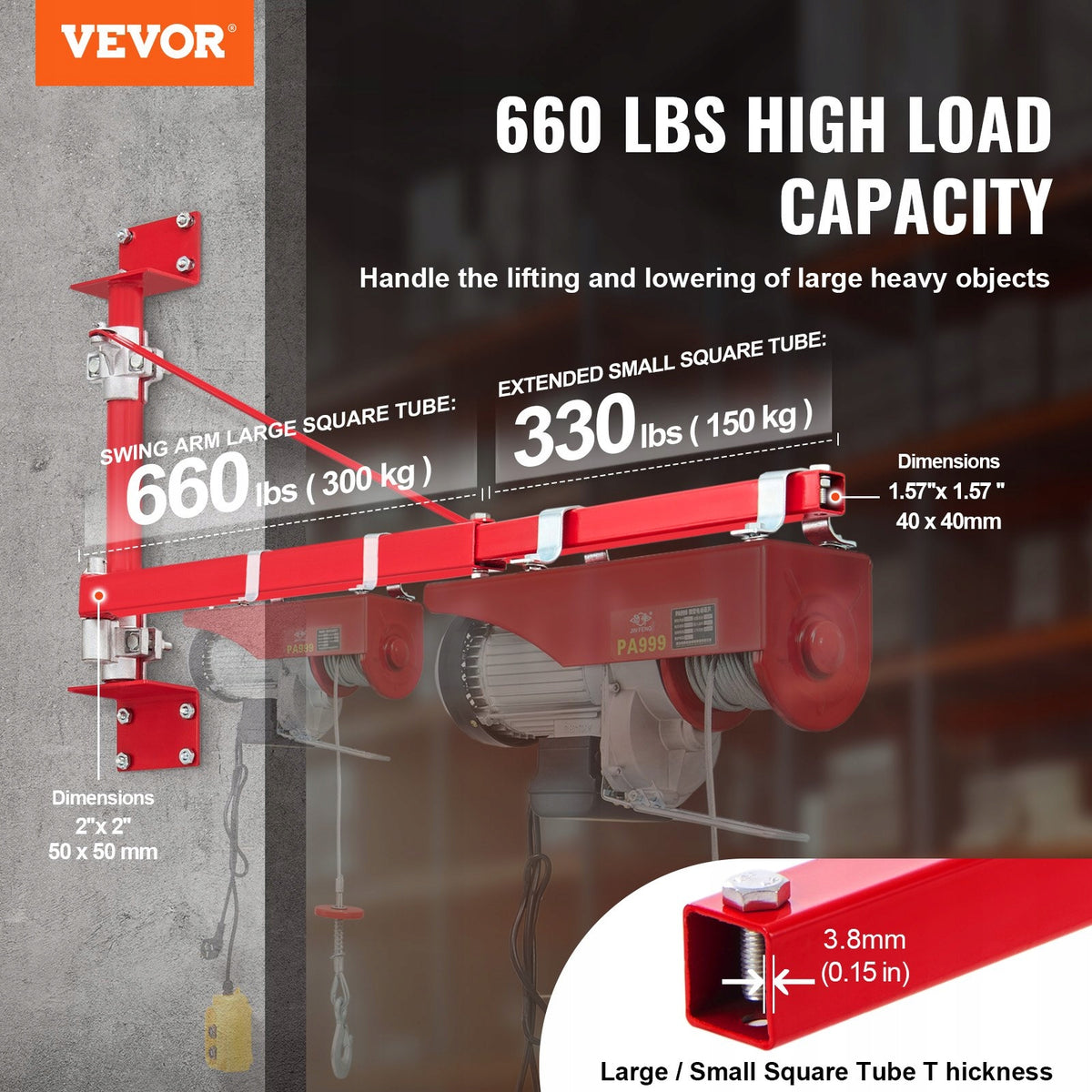 Electric HOIST ARM Rotary Handle Lifting Capacity 300 kg per Construction Manufacturer code 7757W