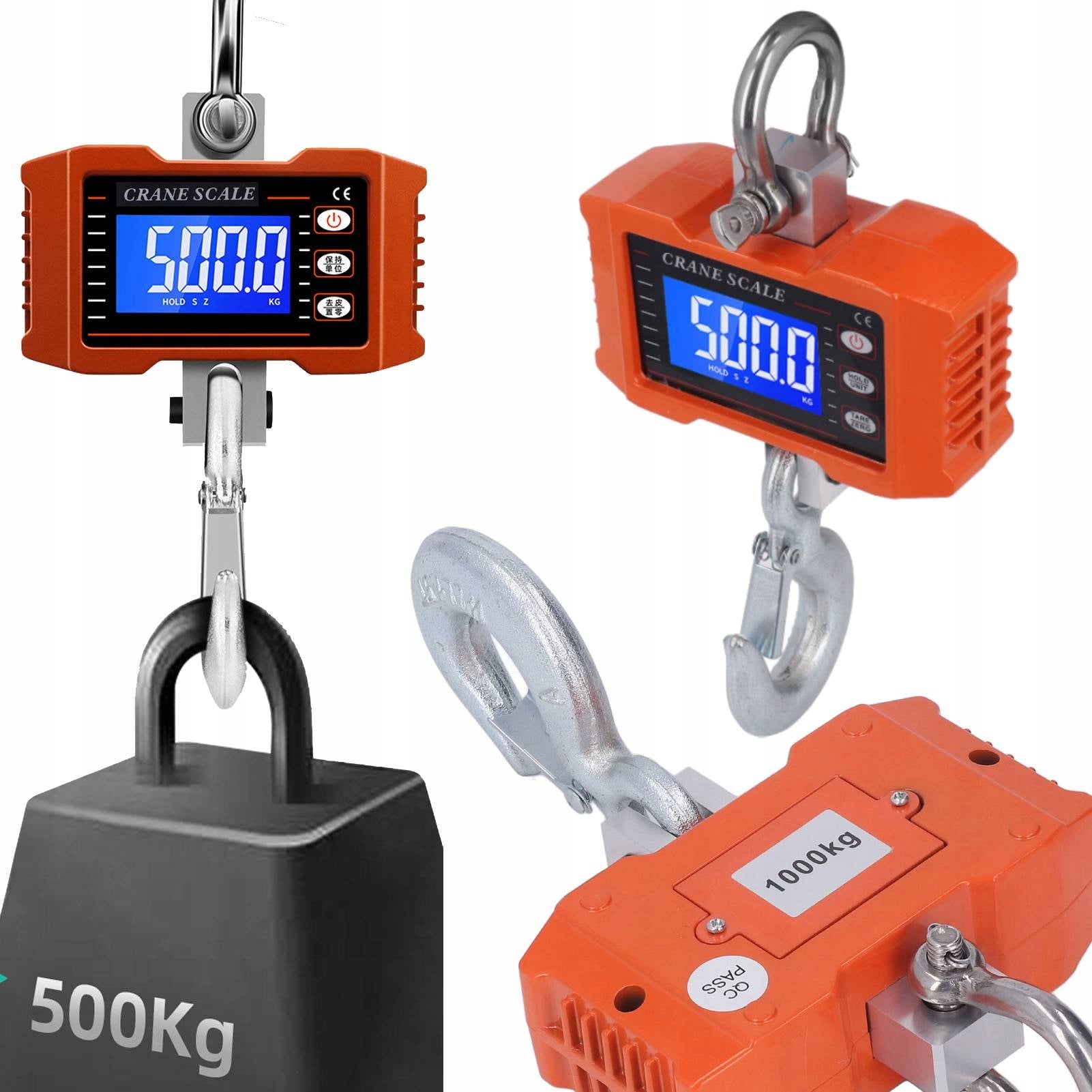 Electric Hanging Storage Hook Scale 1T Tony 1000kg LCD Hook + Remote Control