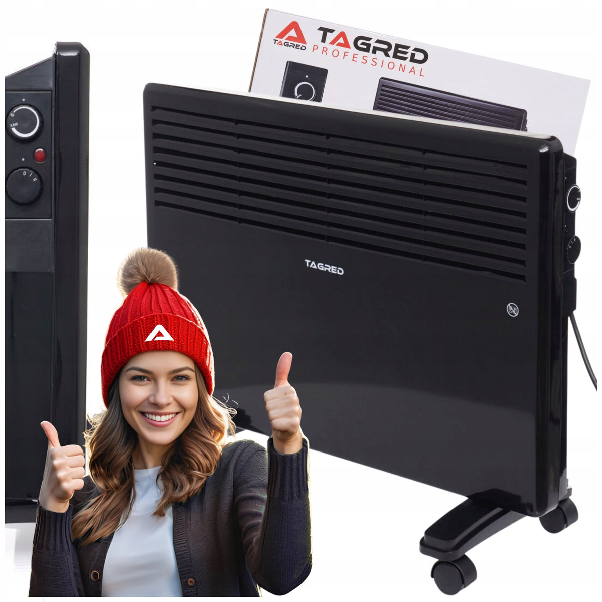 Electric Heater Aluminum Convector 1500W Wall Mounted 2in1 black Packaging status original