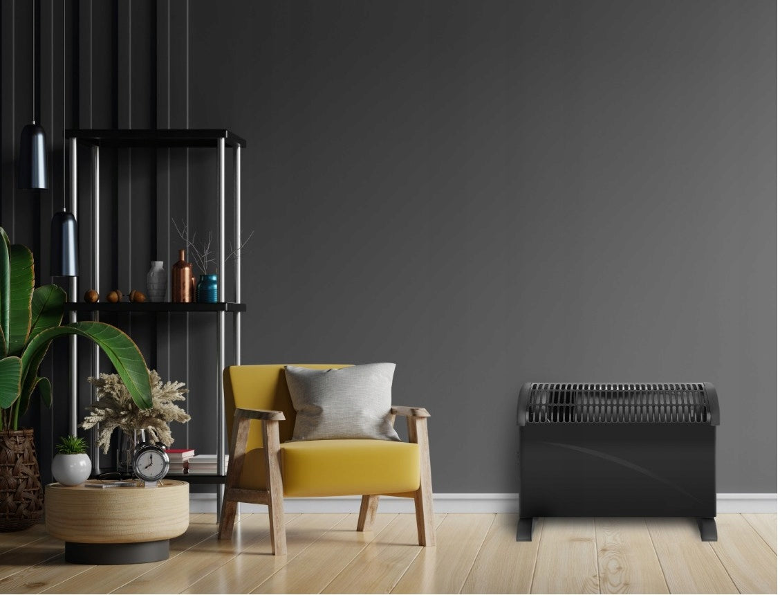 Electric Heater Convector Thermostat 750W 1250W 2000W Black 3 Modes Packaging status original