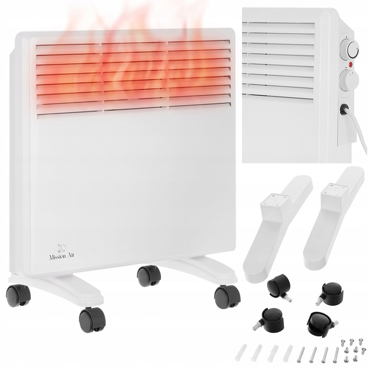 Electric Heater Convector Wall Thermostat ENERGY EFFICIENT 1000W