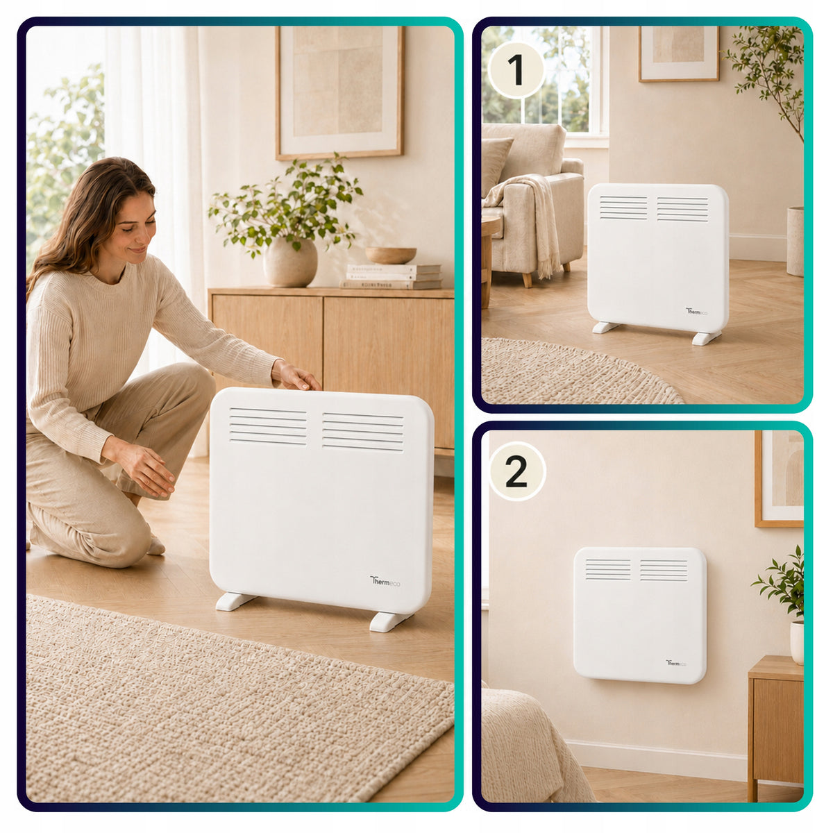 Electric Heater Energy Efficient Wall Convector 500W White Wifi Manufacturer code Simpla 05+