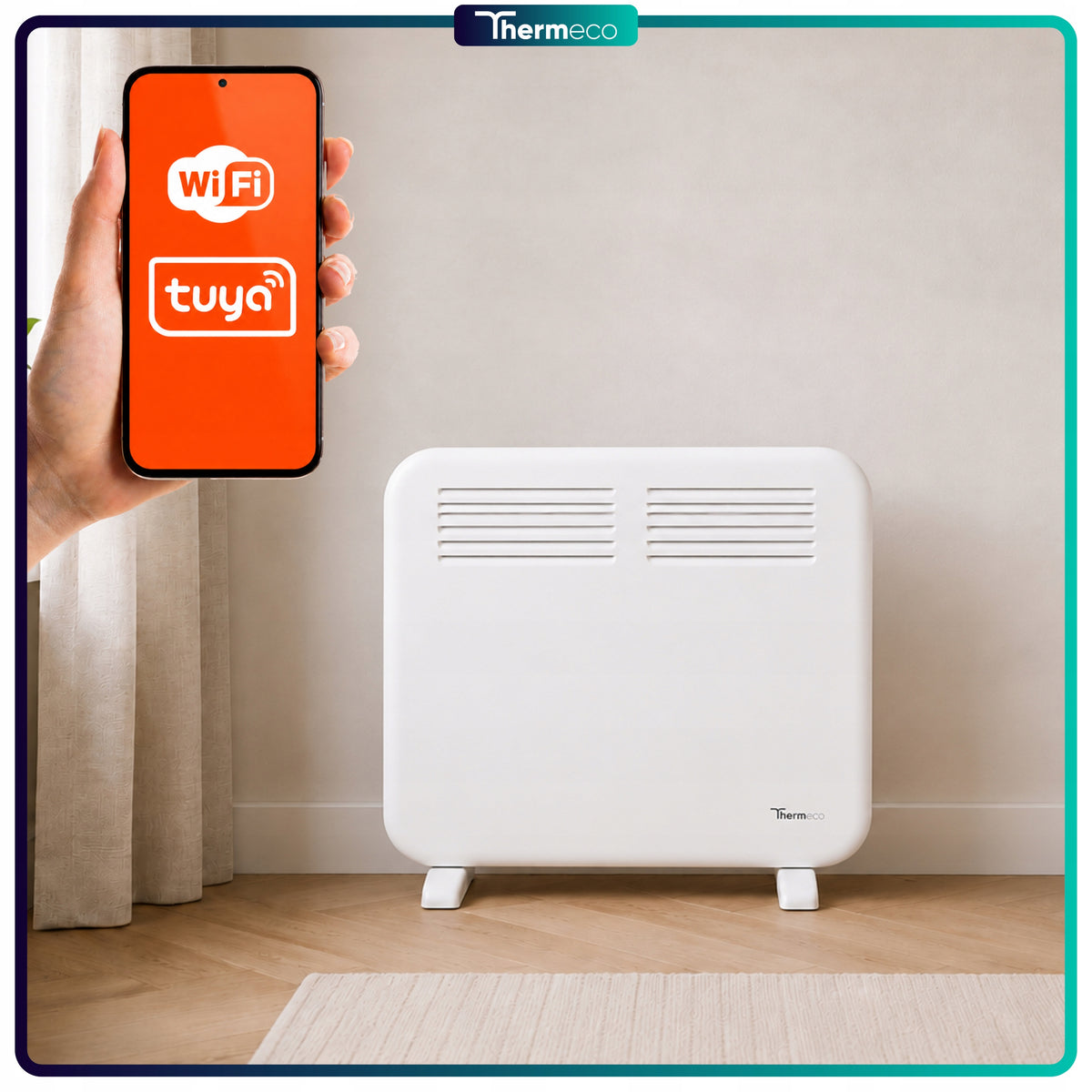 Electric Heater Energy Efficient Wall Convector 500W White Wifi Packaging status original