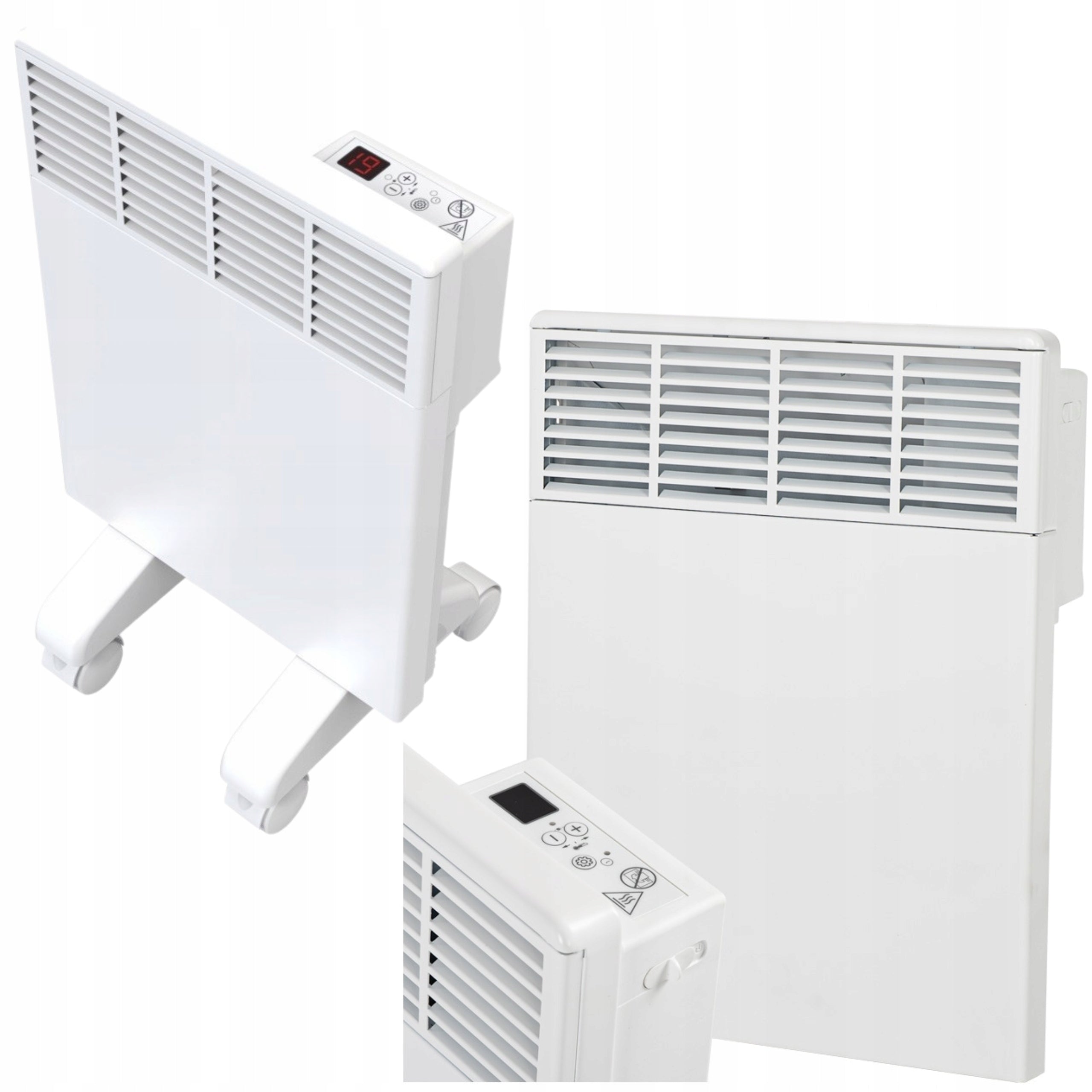 Electric Heater Thermostat Wall Programmer Display White 500W