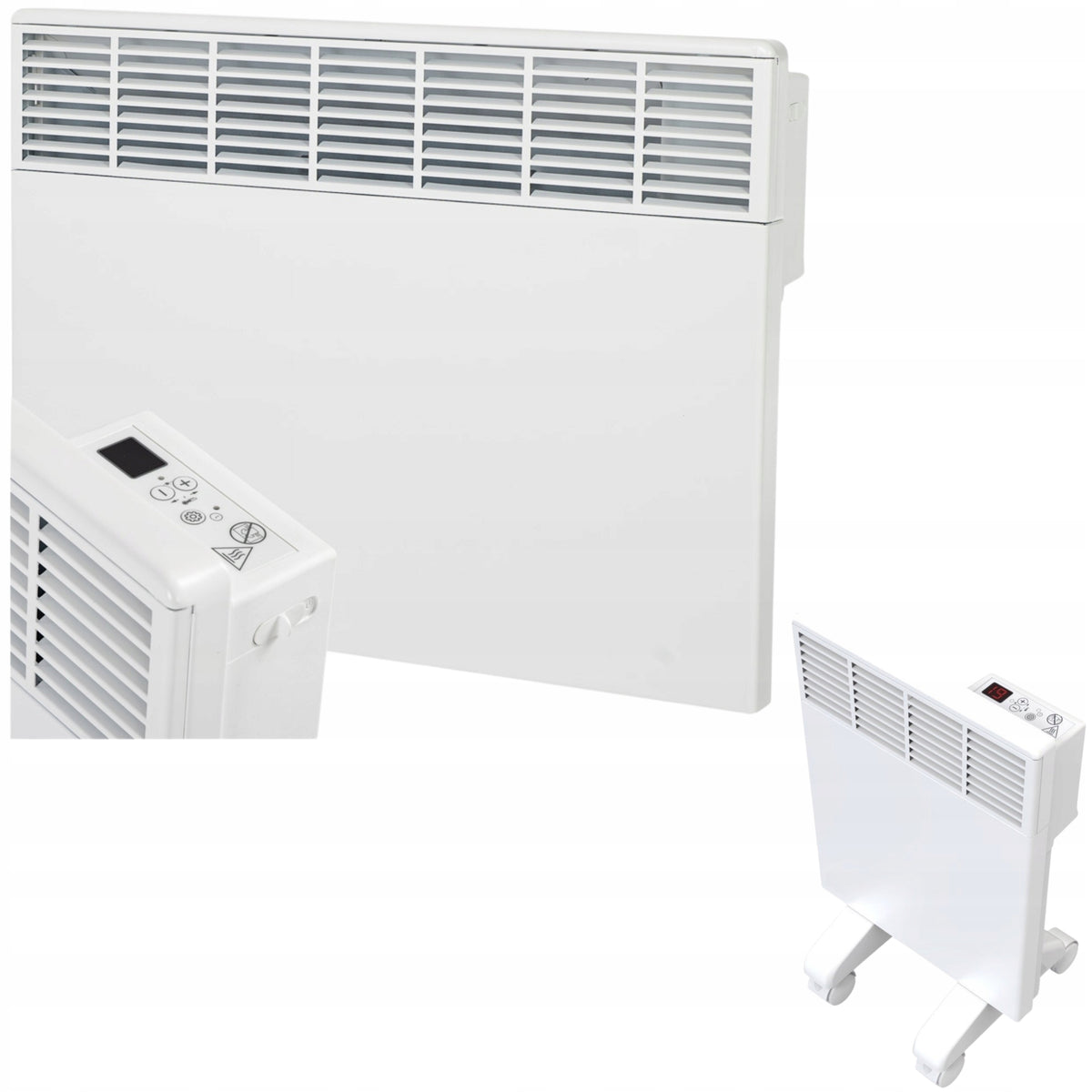 Electric Heater Thermostat Wall Programmer Portable 2000W White