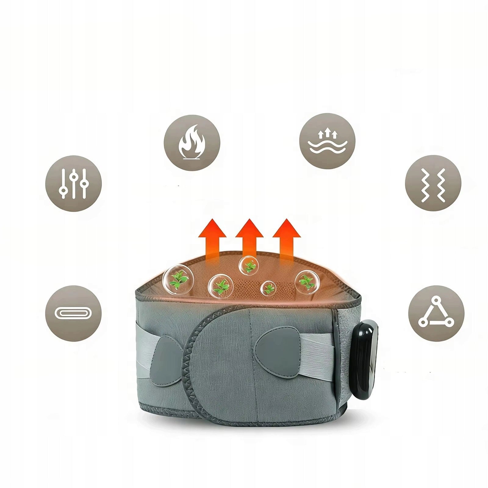 Electric Heating Belt Lumbar Massager Wireless 2000mAh and 12W Medical device no
