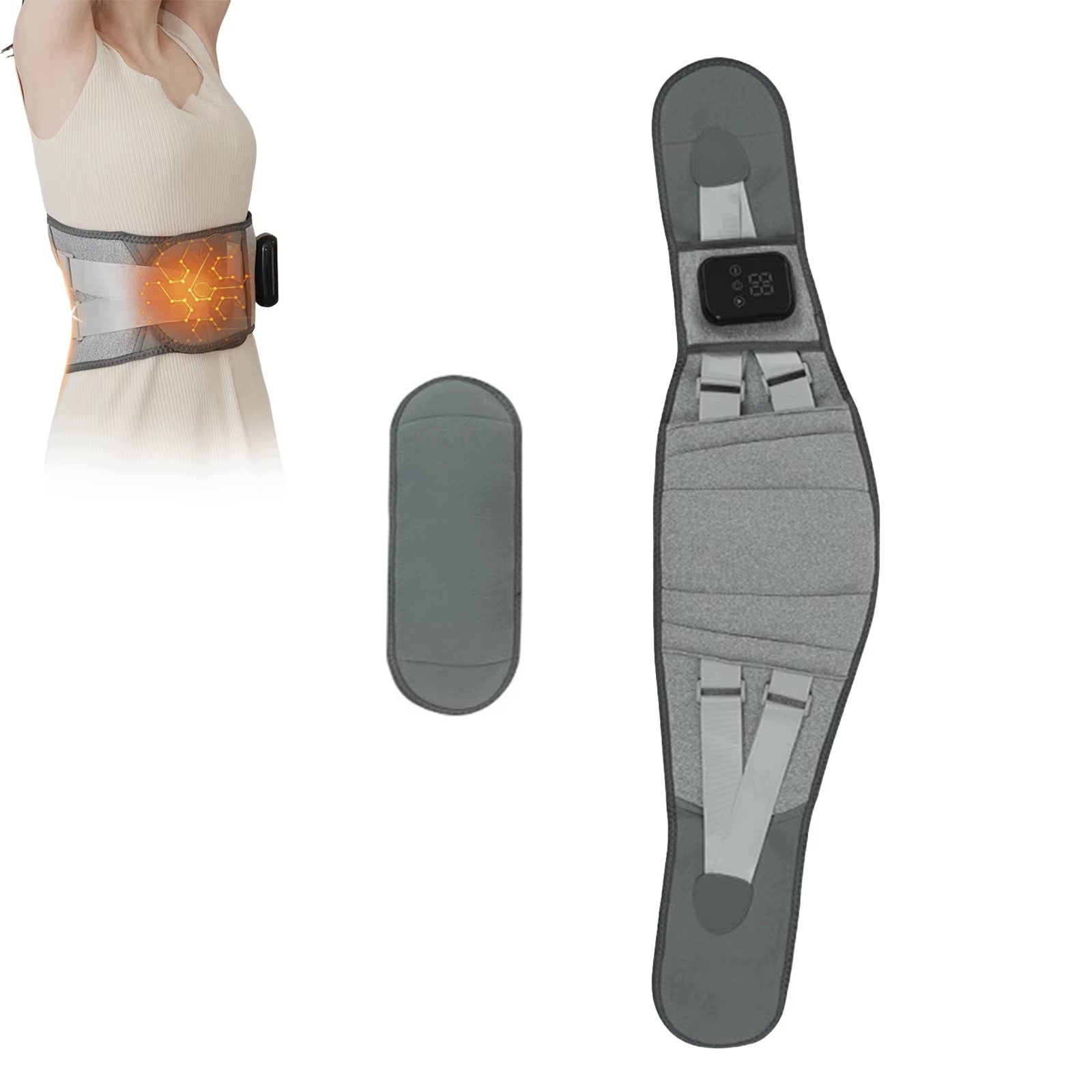 Electric Heating Belt Lumbar Massager Wireless 2000mAh and 12W