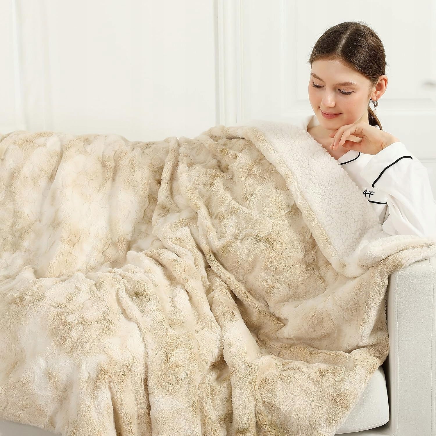 Electric Heating Blanket 150x200 cm 6 Degrees Warm Timer 10h Cream-White Packaging status original