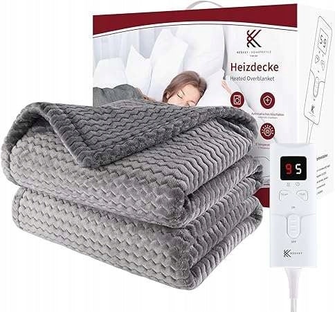 Electric Heating Blanket 180x130cm 9 Modes Auto Shutdown Color Grey