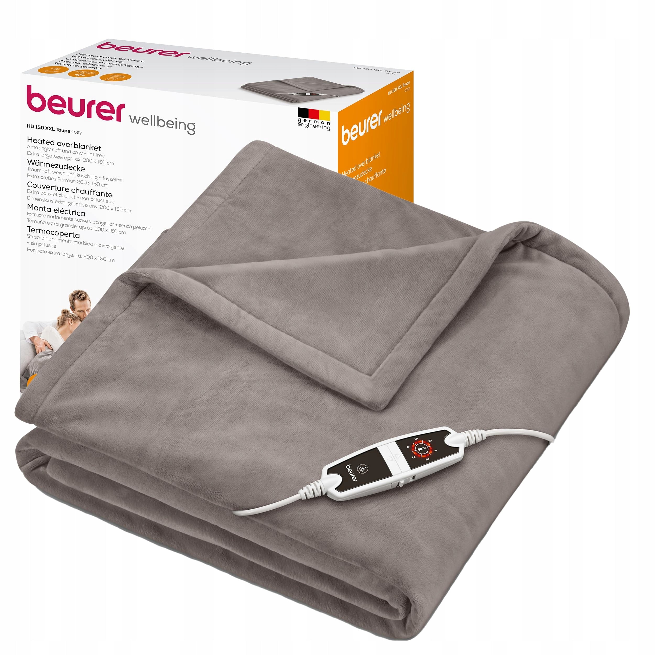 Electric Heating Blanket Beurer HD 150 XXL Taupe 200x150 cm 6 Levels