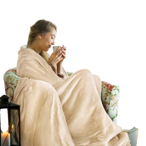 Electric Heating Blanket with Automatic Shutdown 160x120cm Beige Color beige