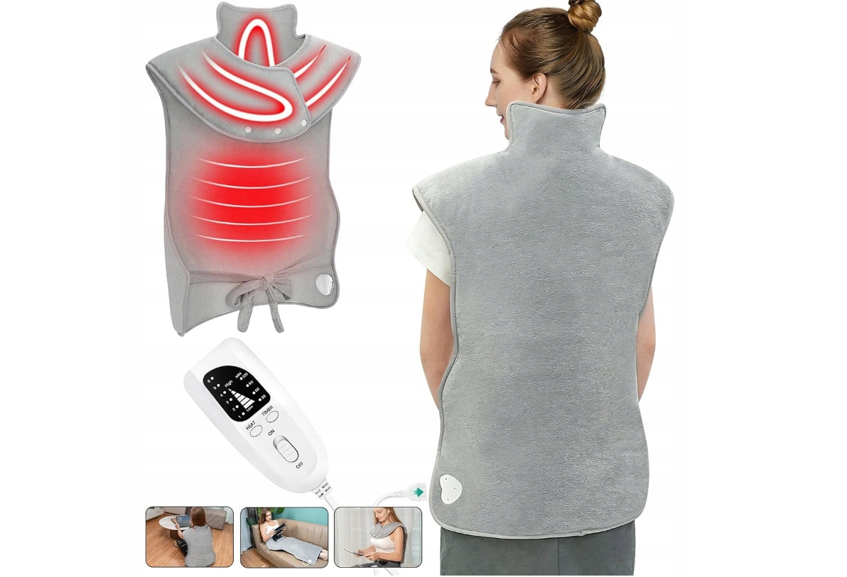 Electric Heating Mat For Neck And Shoulders Back Timer Time And Temperat Packaging status original