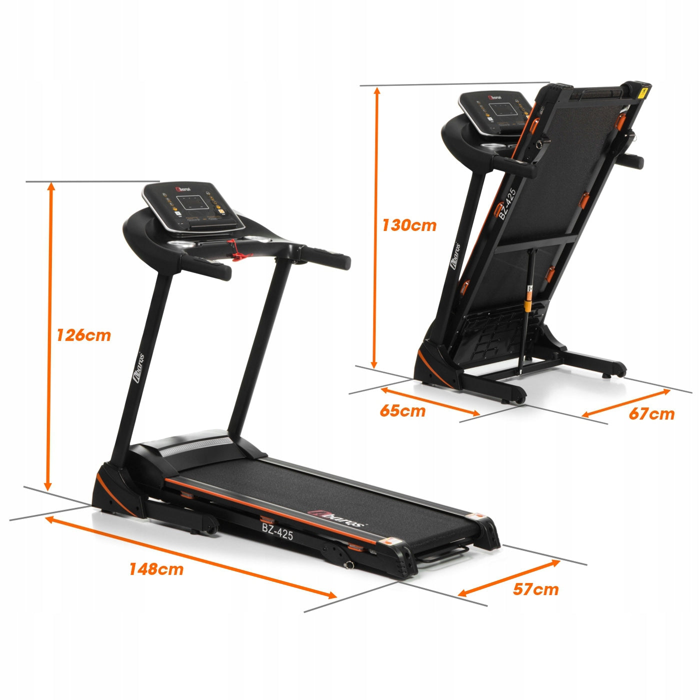 Electric Home Treadmill 17km/h 130kg Training Belt 42cm 3KM Cushioning Manufacturer code BZ-425
