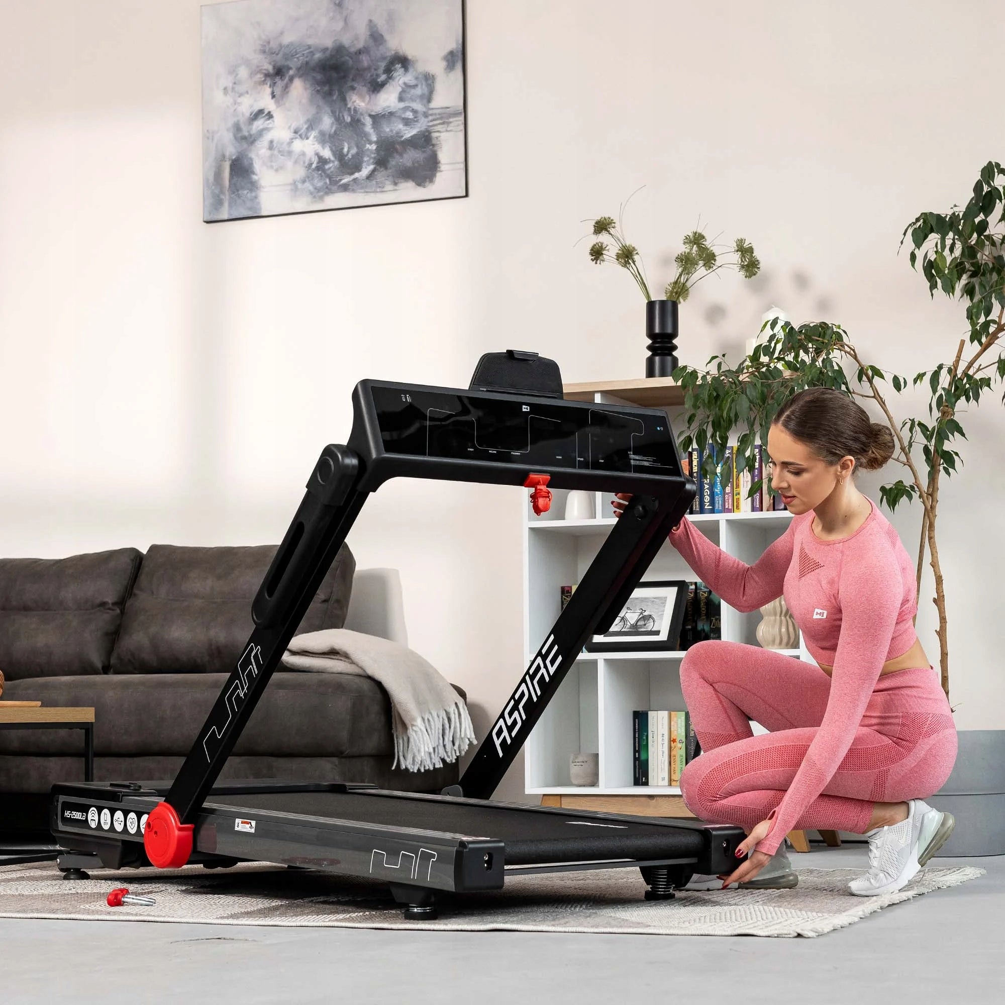 Electric Home Treadmill Folding Flat Angle Adjustable 18km Kinomap Measurements training duration distance speed pulse burned calories fat