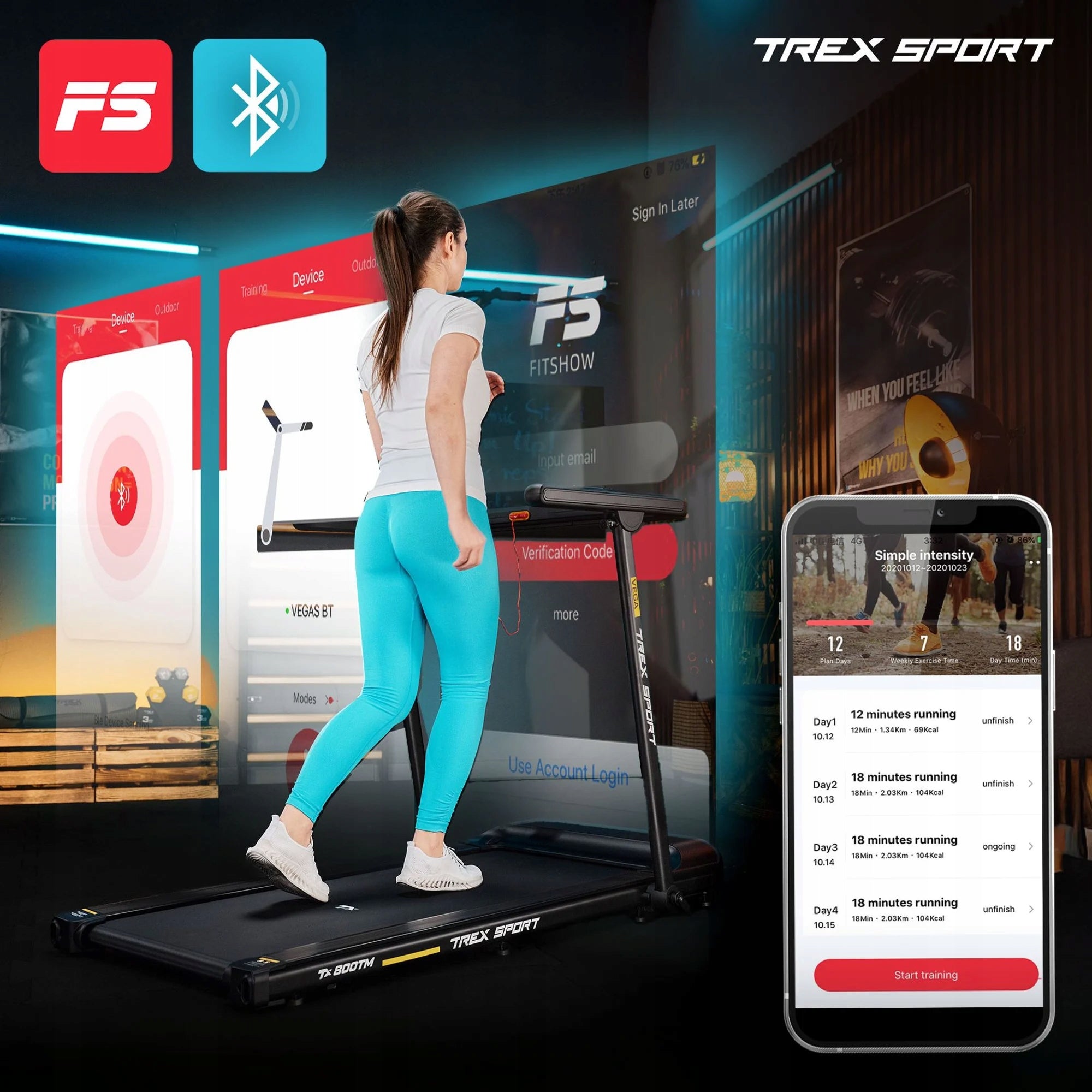 Electric Home Treadmill Folding Width 51 cm VEGA 16 KM/H TREX SPORT Manufacturer code TX-800TM VEGA