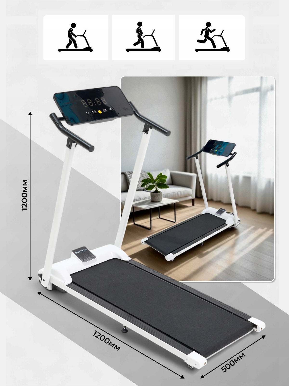 Electric Home Treadmill up to 110kg FOLDING 12km/h Packaging status original