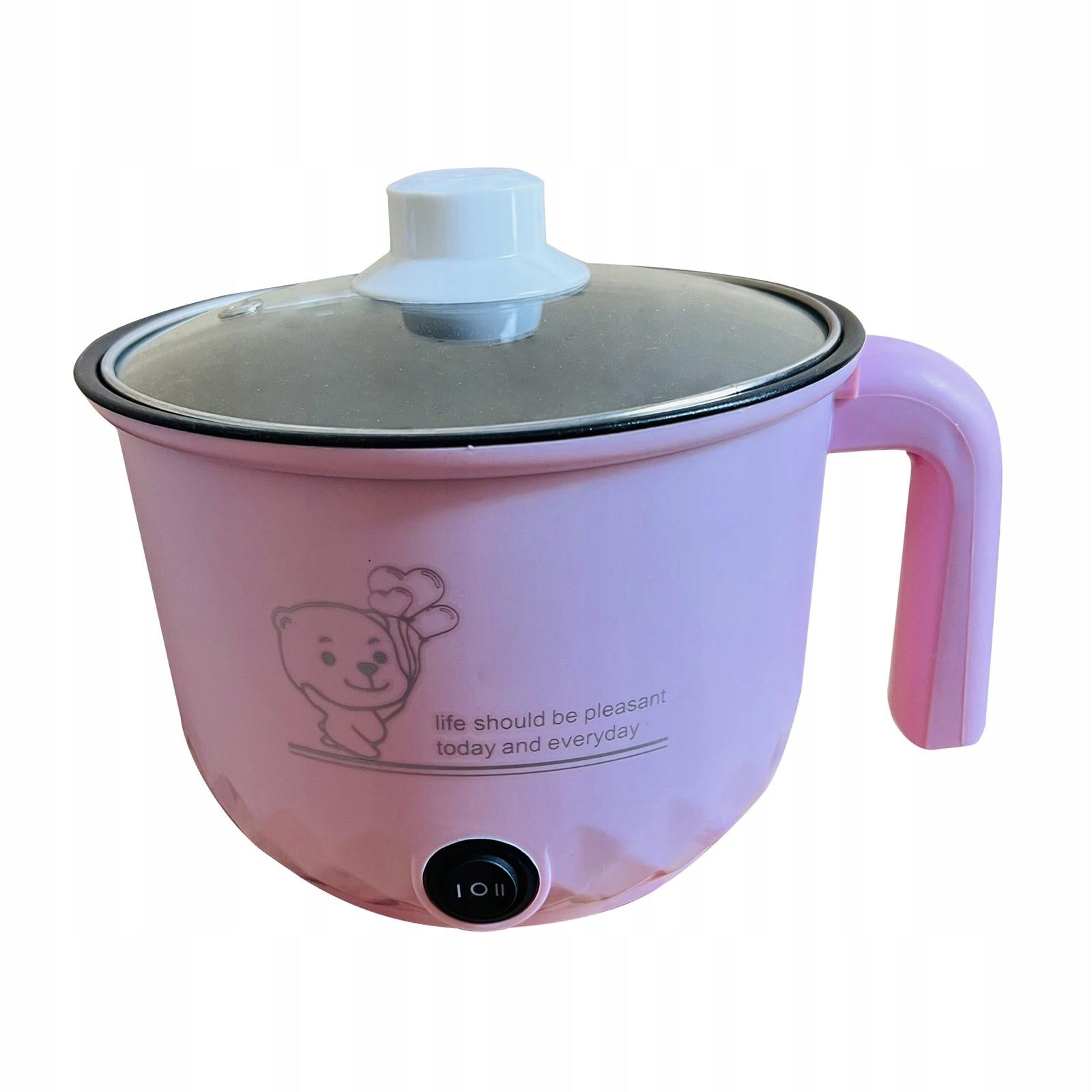 Electric Hot Pot Nonstick Household 2 Gear Multipurpose Stainless Pink Brand no brand
