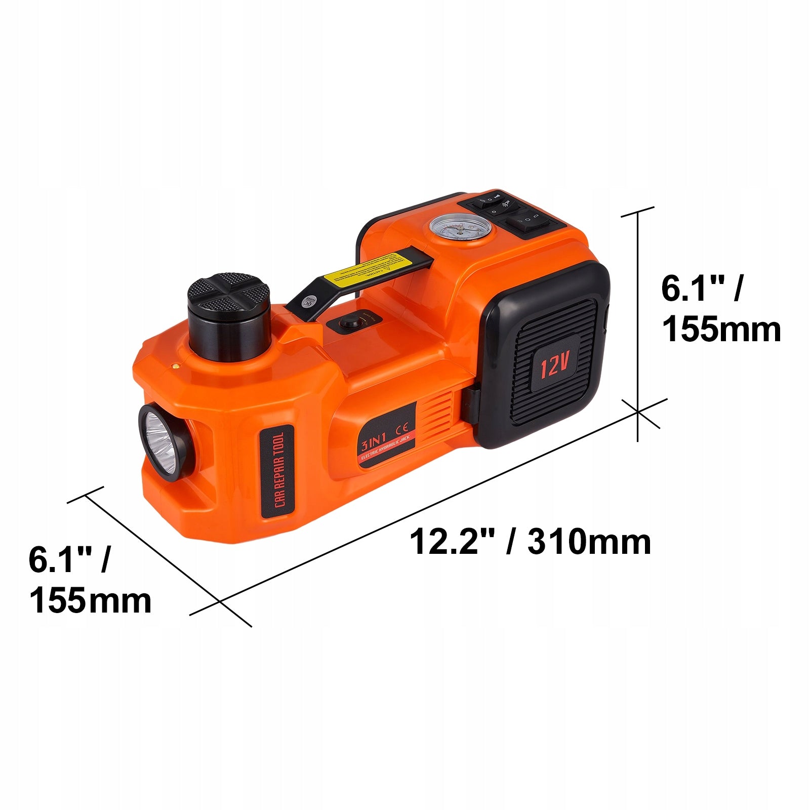 Electric Hydraulic Car Floor Jack 5 Ton 12V Built-in Tire Inflator Pump Manufacturer code DDYYQJDTJDWC5G9