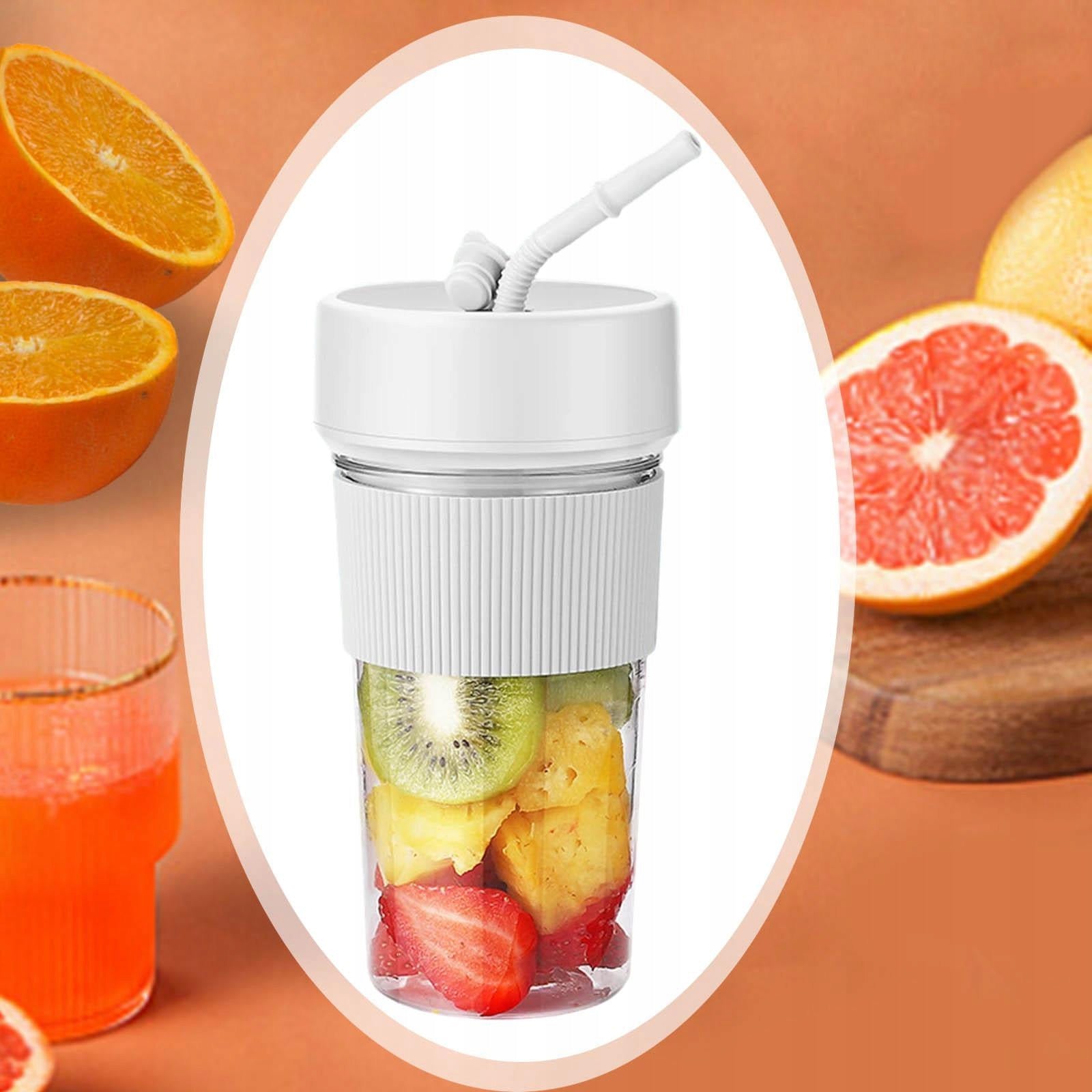 Electric Juicer Blender Cup Handheld for Shakes and Smoothies White