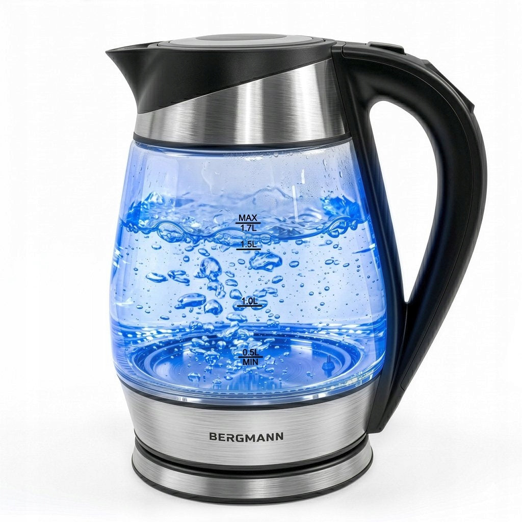 Electric Kettle Glass 1,7L BERGMANN 2200W with temperature control Manufacturer code MTP008050