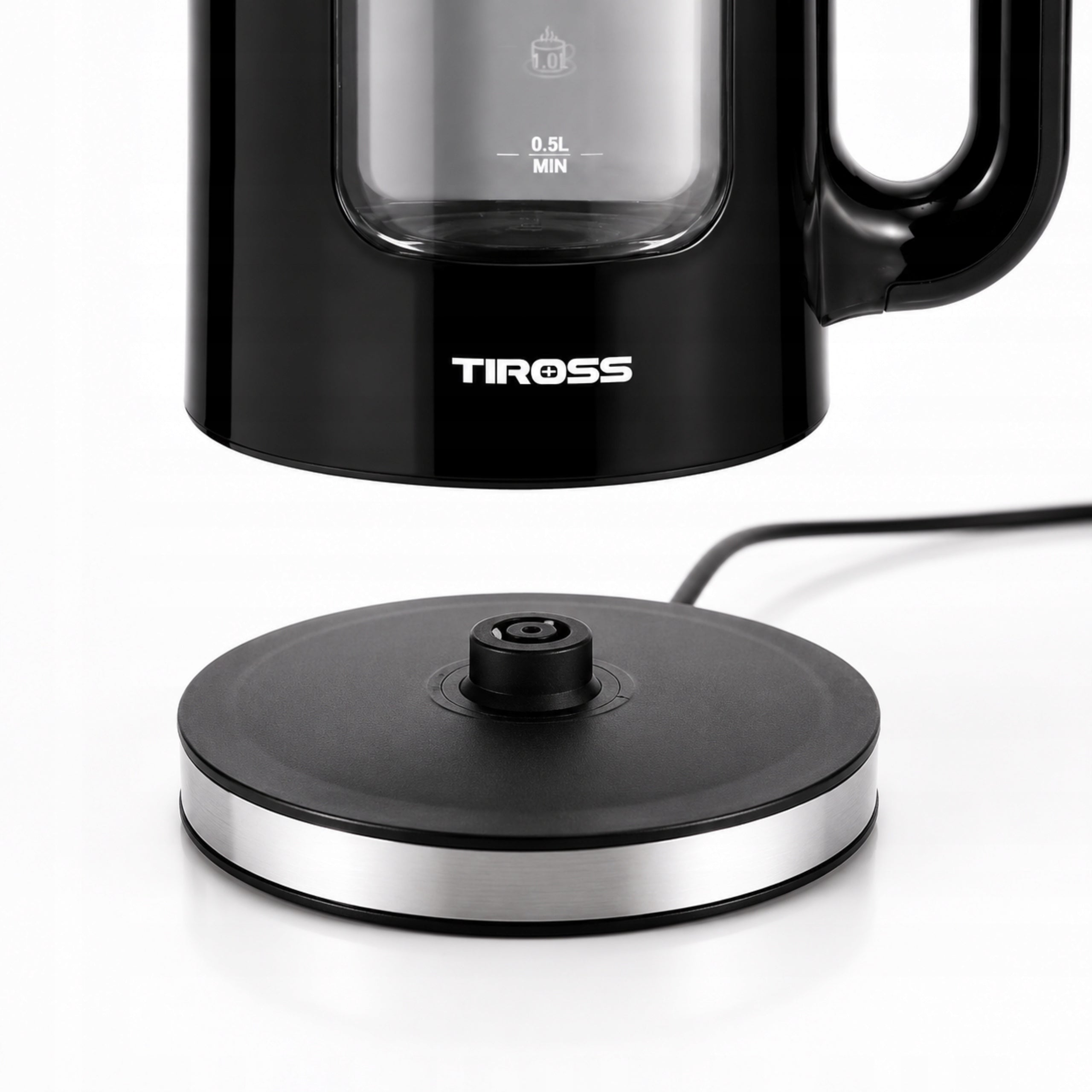 Electric Kettle Glass Illuminated LED 1,7L 2200W 1-5 People 360° Brand Tiross