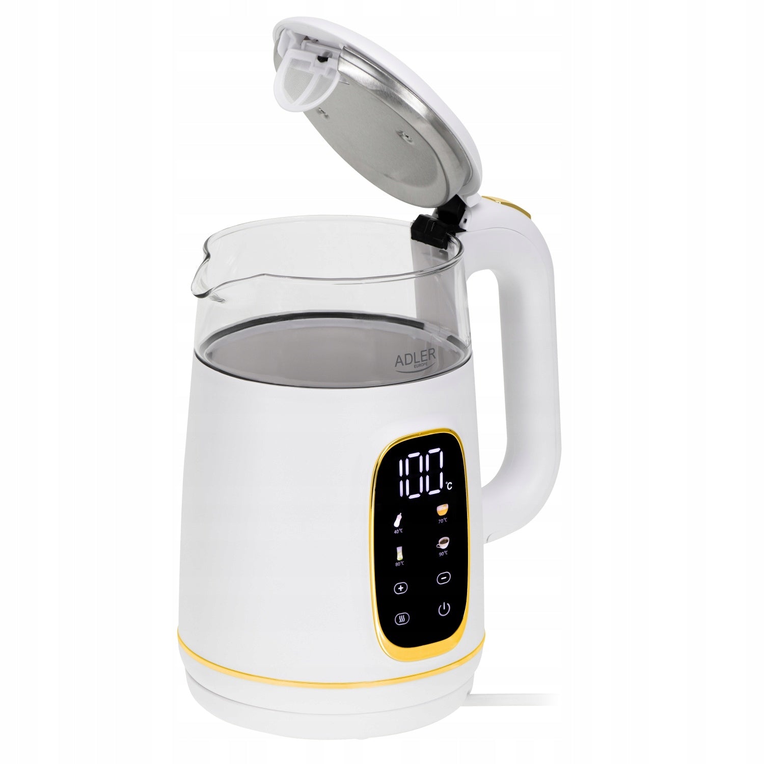 Electric Kettle Glass LED 1,7L 2200W Temperature Control Adler Capacity 1.7 l