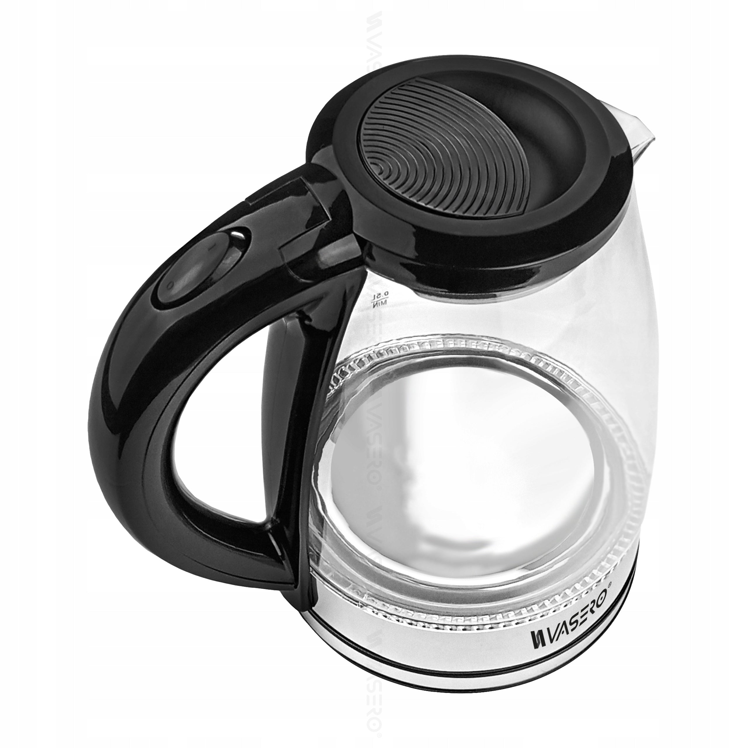 Electric Kettle Glass LED 2200W 2l With LED Backlight Stainless Steel Brand VASERO