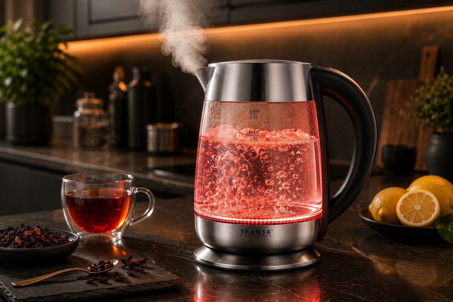 Electric Kettle Glass TEMPERATURE CONTROL LCD TOUCH PANEL 1,8 L Packaging status original