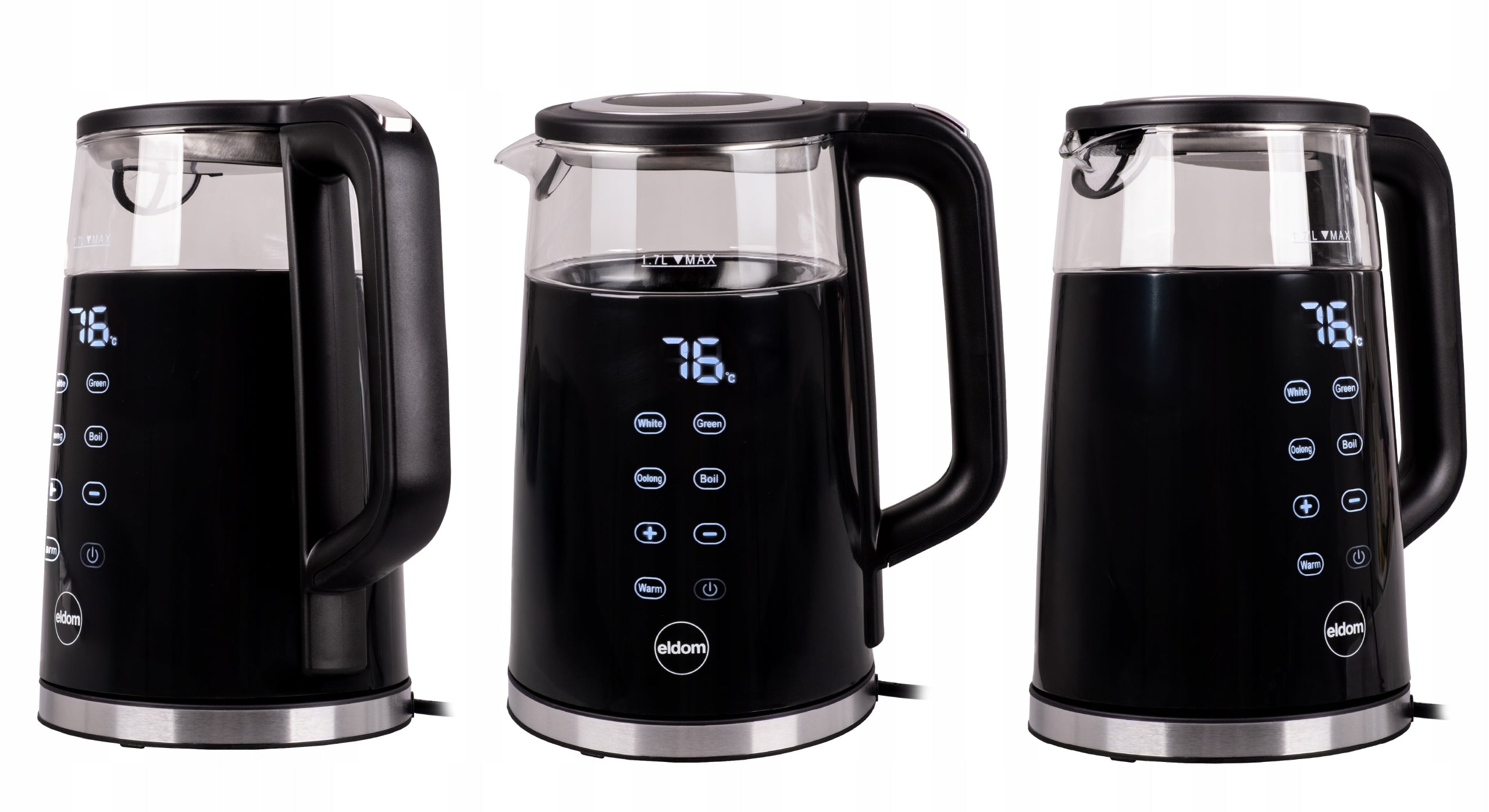 Electric Kettle Glass with Temperature Control 2200w 1,7l C530 LED Model C530 nevo