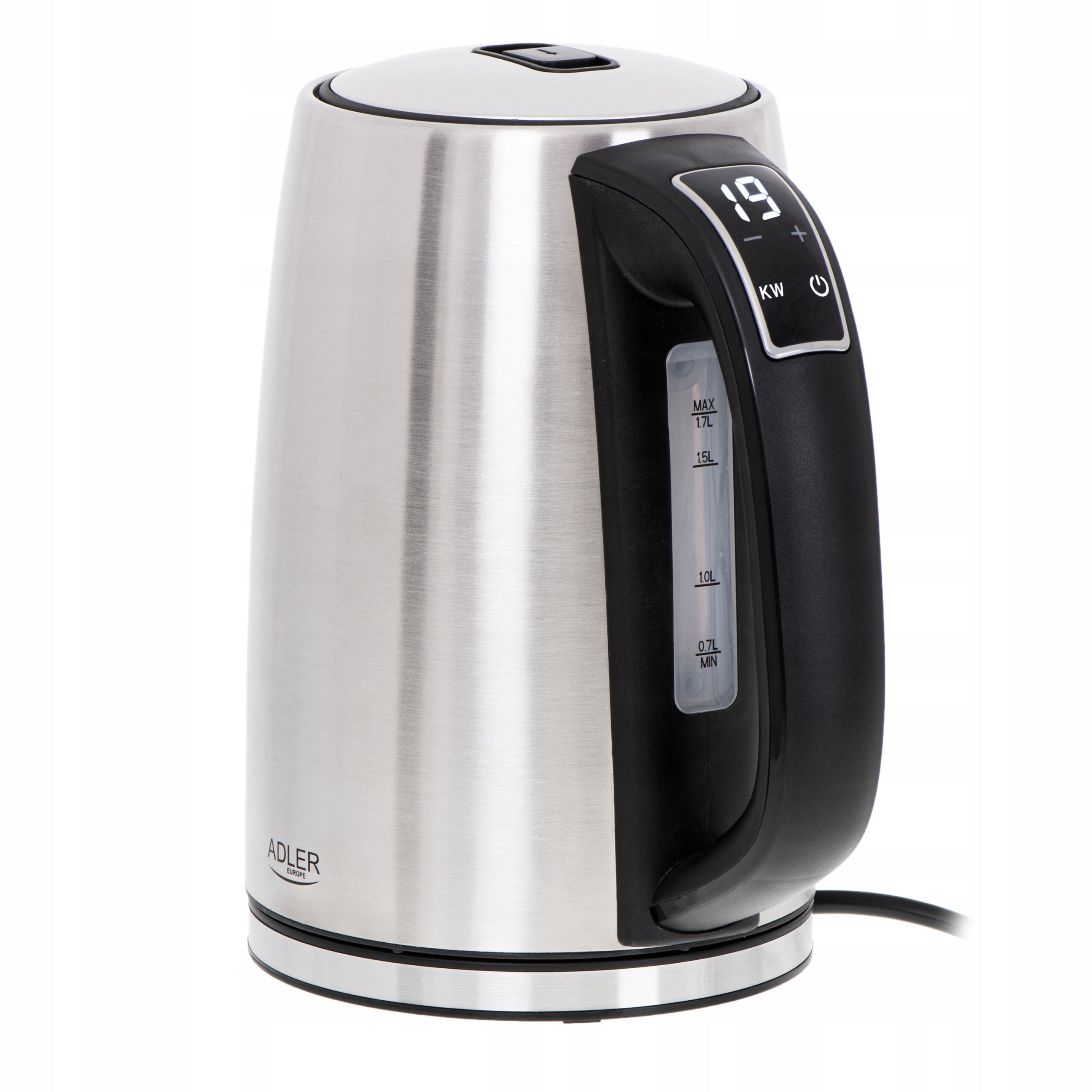 Electric Kettle Metal Temperature Control Powerful LCD 1,7 L 2200W Brand ADLER